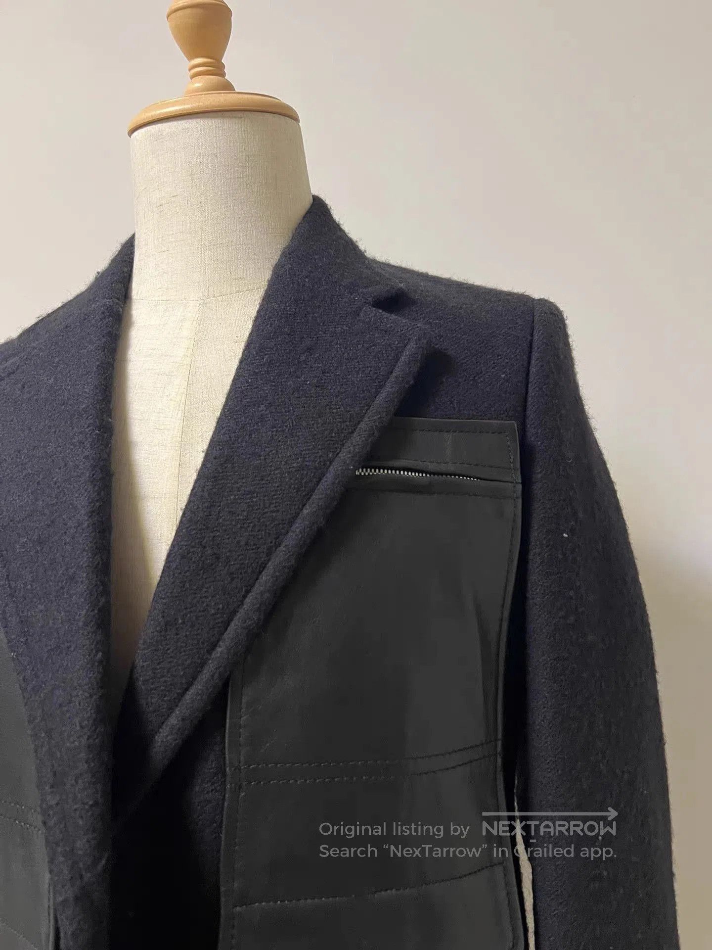 Maison Margiela Black Coat with Leather Panel Pockets . Size US M / EU 48-50 / 2 - 4 Thumbnail