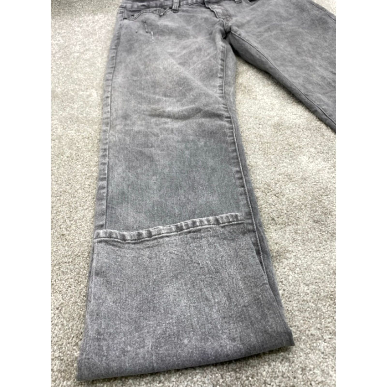 Nomad WXYZ Nomad Jeans Men's 34x32 Gray Denim Slim Fit Straight Leg Distressed Stretch Jeans Mens 34 Gray 5-Pocket Design 90s Style Mens Size US 34 / EU 50 - 2 Thumbnail