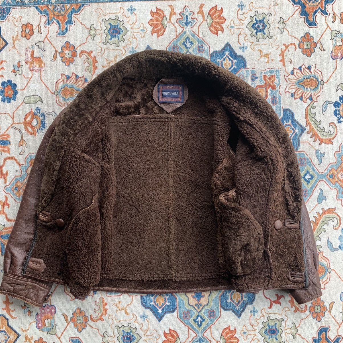 14th Addiction Vintage World Polo Shearling Leather Jacket Size US L / EU 52-54 / 3 - 6 Thumbnail