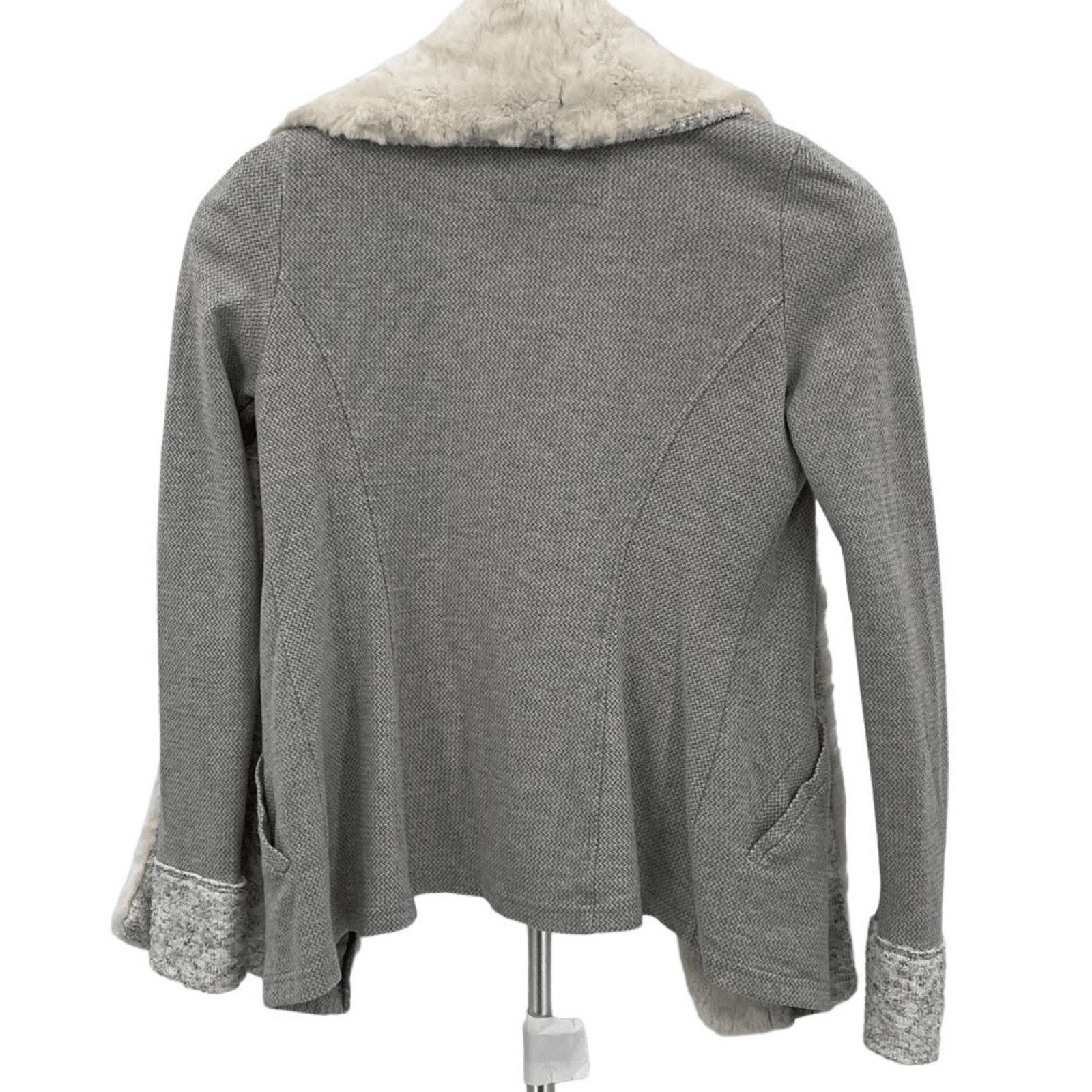 Anthropologie Saturday Sunday Faux Fur Trim Open Cardigan Jacket Size S Size S / US 4 / IT 40 - 2 Thumbnail
