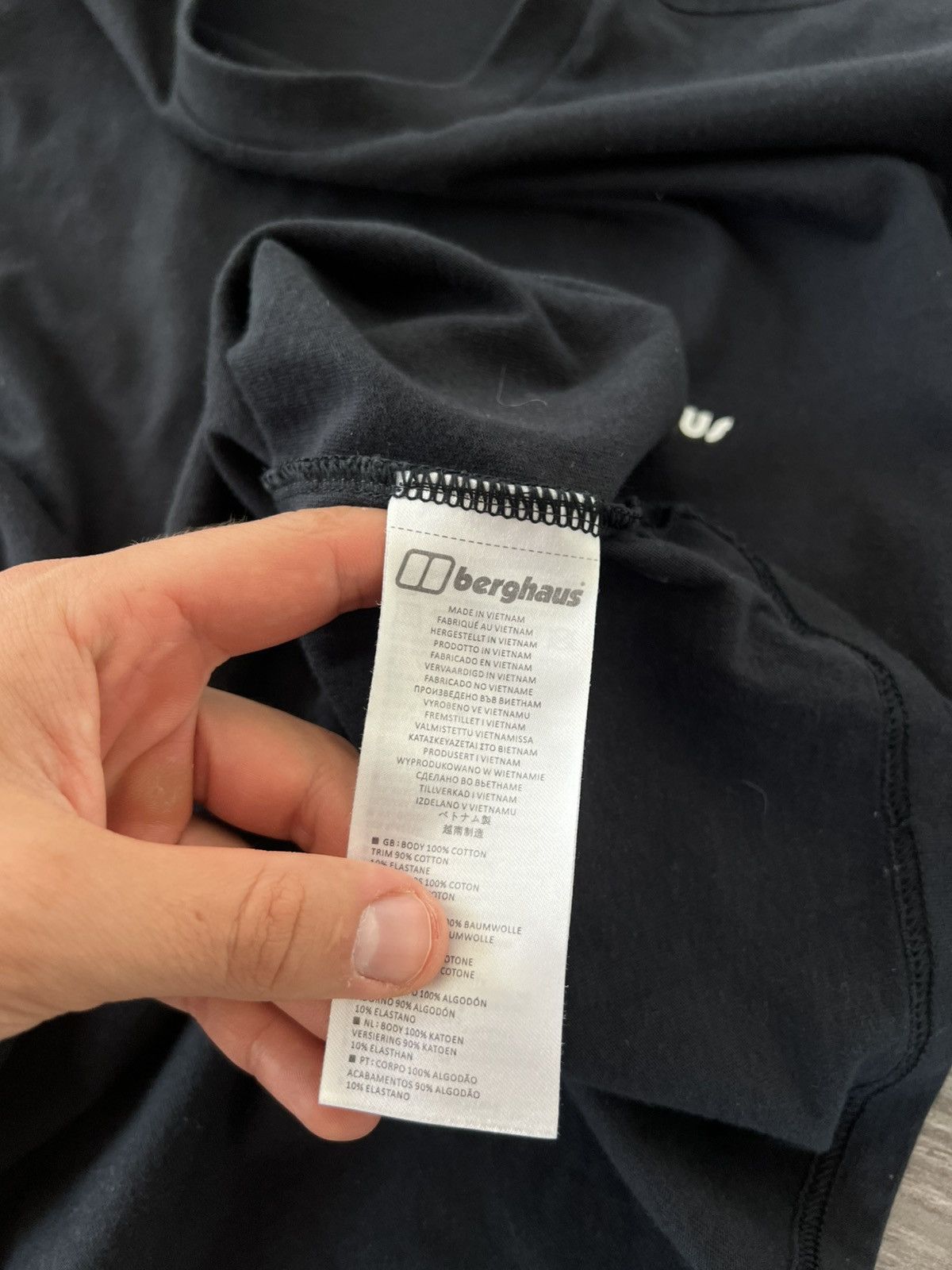 Berghaus Berghaus Big Logo Gorpcore Pima Cotton Black T-Shirt Size US XL / EU 56 / 4 - 18 Thumbnail