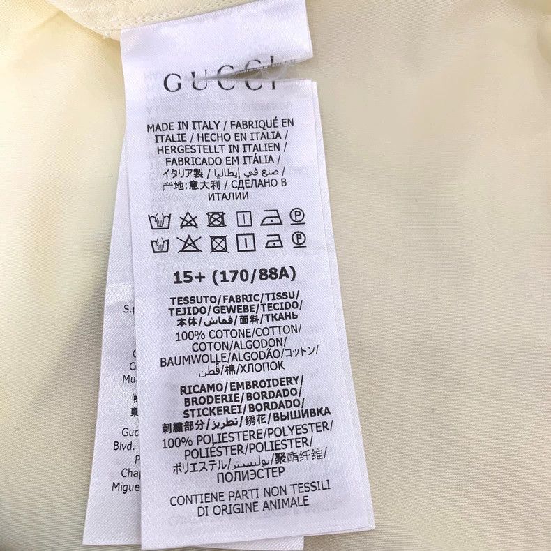 Gucci Gucci Size 38 Light yellow logo embroidered cotton long-sl Size US XS / EU 42 / 0 - 7 Thumbnail