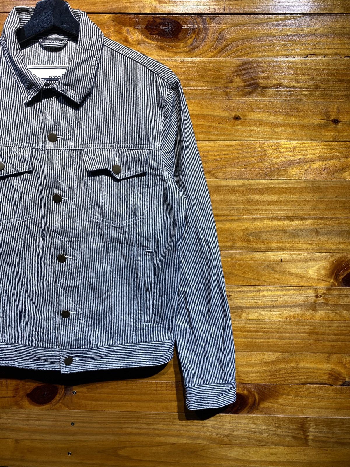 AMI Ami Alexandre Mattiussi Stripe Denim Jacket French Designer Size US M / EU 48-50 / 2 - 6 Thumbnail