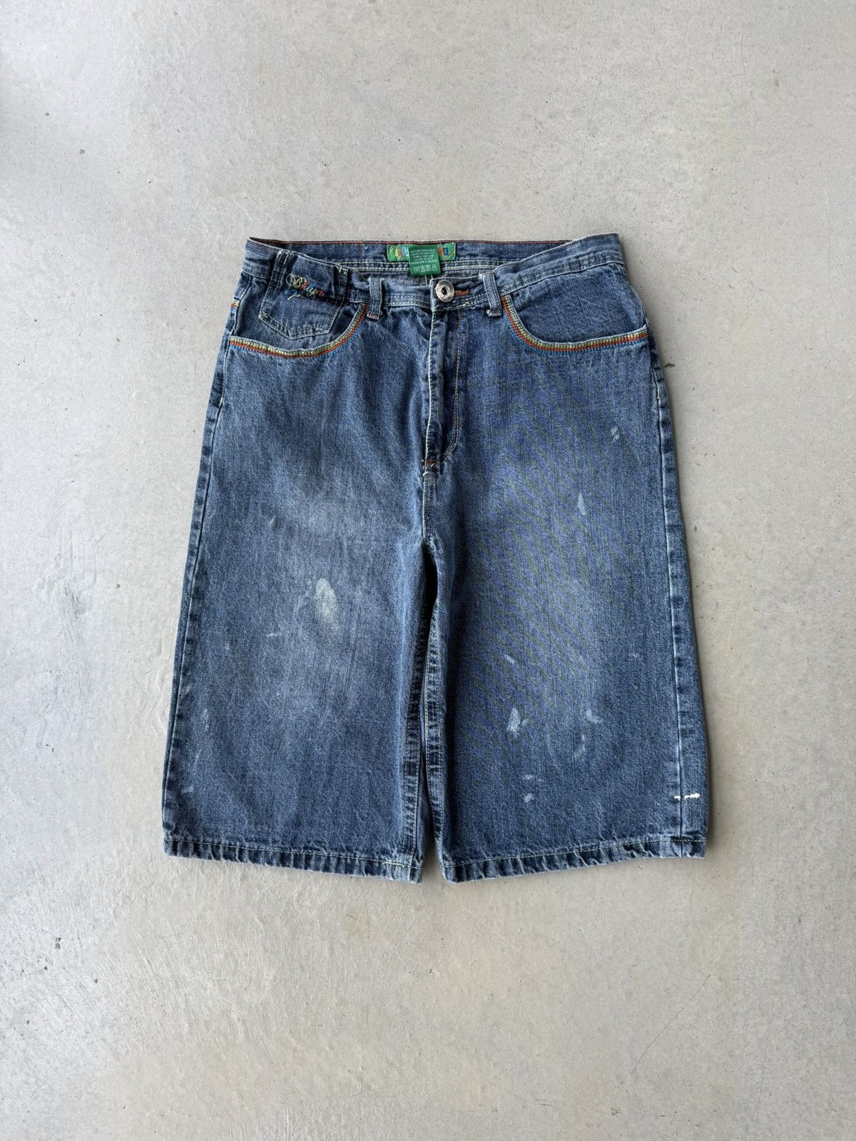 Brooklyn Xpress Vintage Y2K Brooklyn Xpress Baggy Denim Shorts Size US 34 / EU 50 - 2 Thumbnail