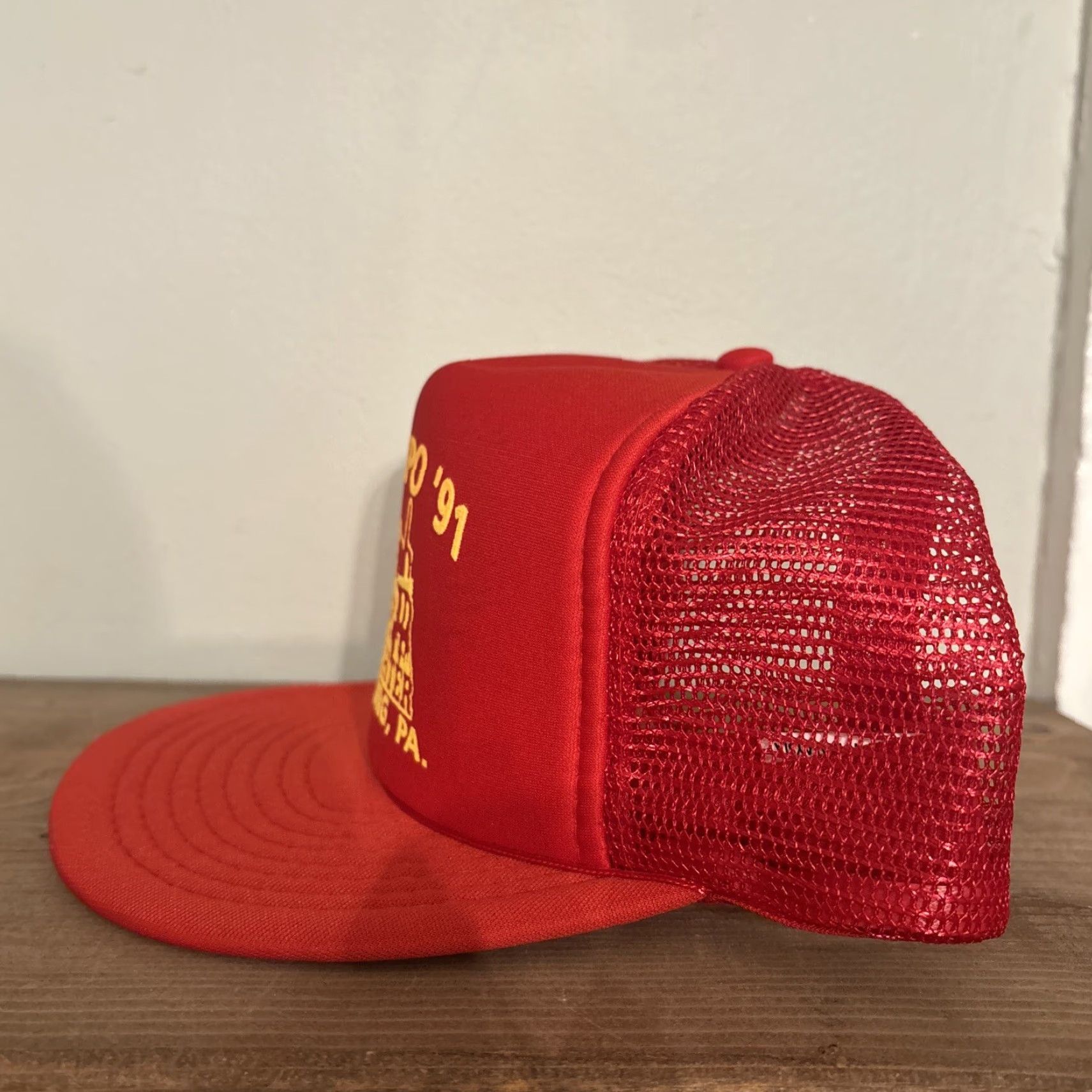 Vintage VINTAGE Harrisburg Fire Expo Hat Snapback Red One Size Men Speedway 1991 Event Brand Speedway Hat Red Men 1991 Harrisburg Fire Expo Snapback Size ONE SIZE - 2 Thumbnail