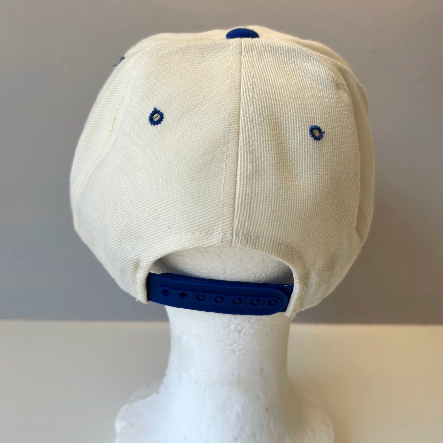 Vintage VINTAGE Cap Boy Twill Snapback Hat One Size Blue Beige 90s Classic Countries Casual Unisex Adults Adjustable Wool Polyester Hat Size ONE SIZE - 4 Thumbnail