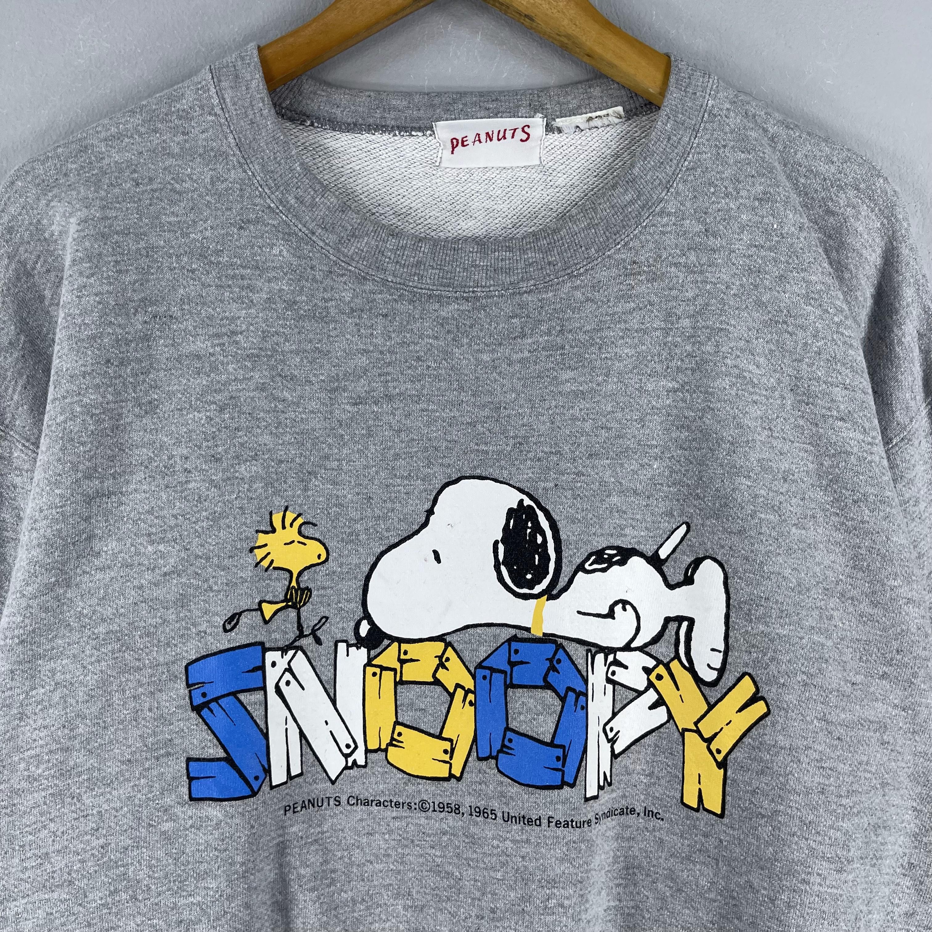 Peanuts Vintage 90's SNOOPY Cartoon Spellout Printed Sweatshirt Size US M / EU 48-50 / 2 - 2 Thumbnail