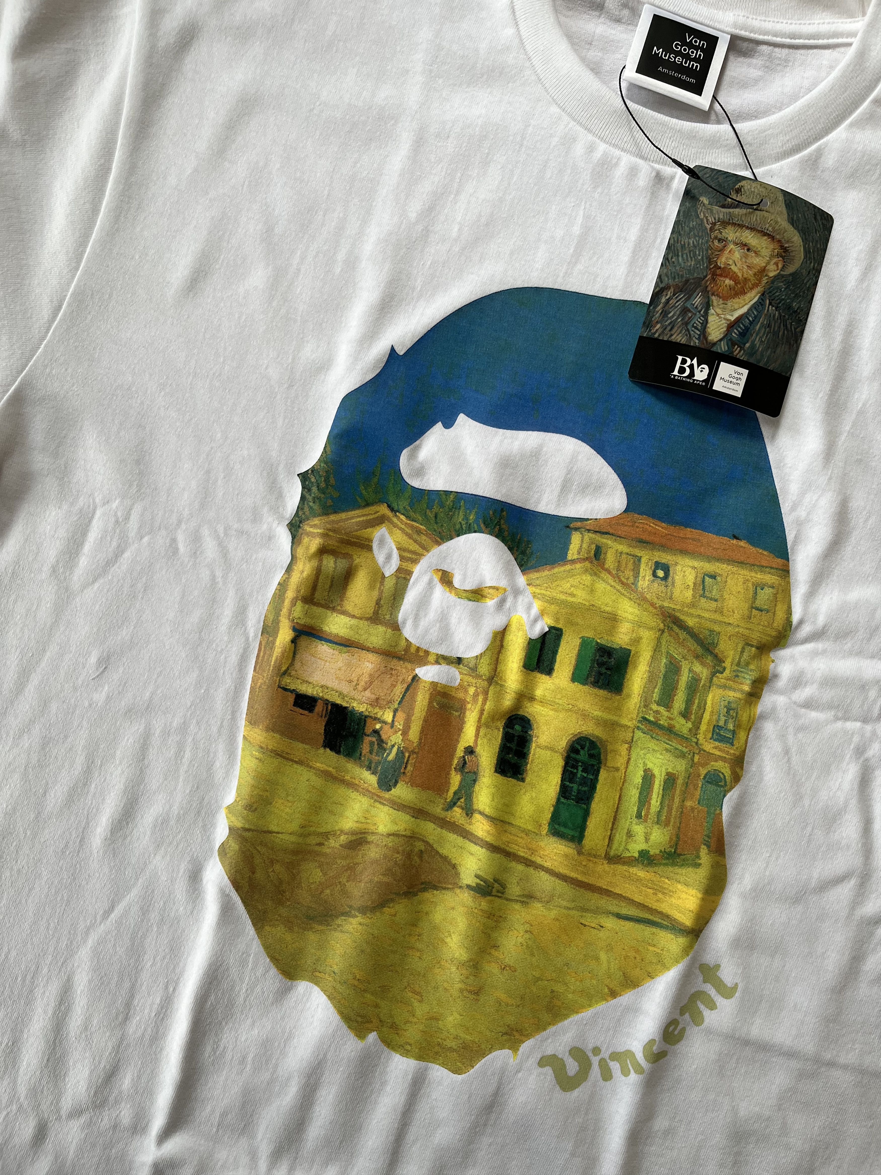 Bape BAPE VAN GOGH MUSEUM APE HEAD CANVAS ART TEE WHITE Size US XL / EU 56 / 4 - 19 Thumbnail