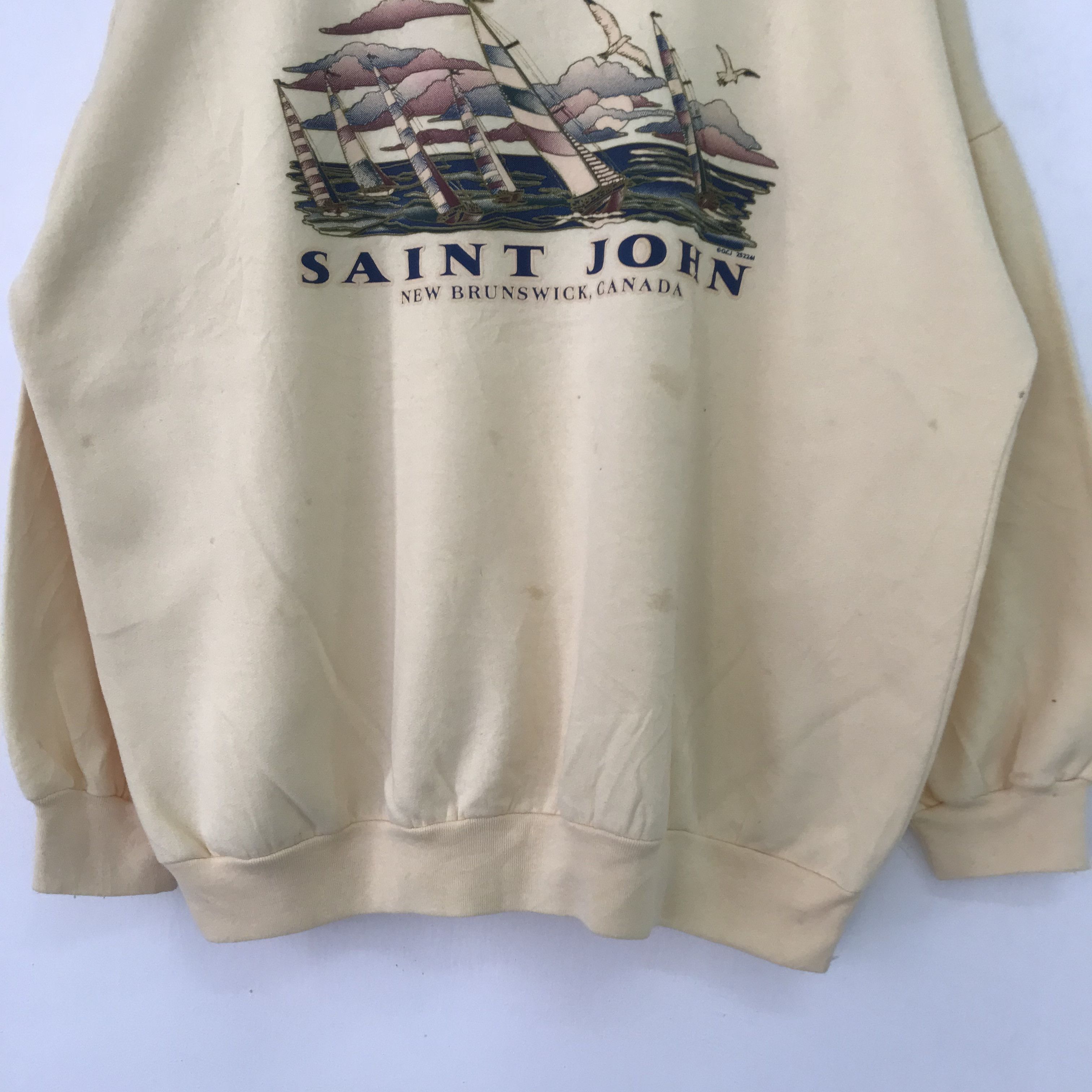 Vintage Vintage Saint John New Brunswick Yellow Sweatshirt - L Size US L / EU 52-54 / 3 - 4 Thumbnail