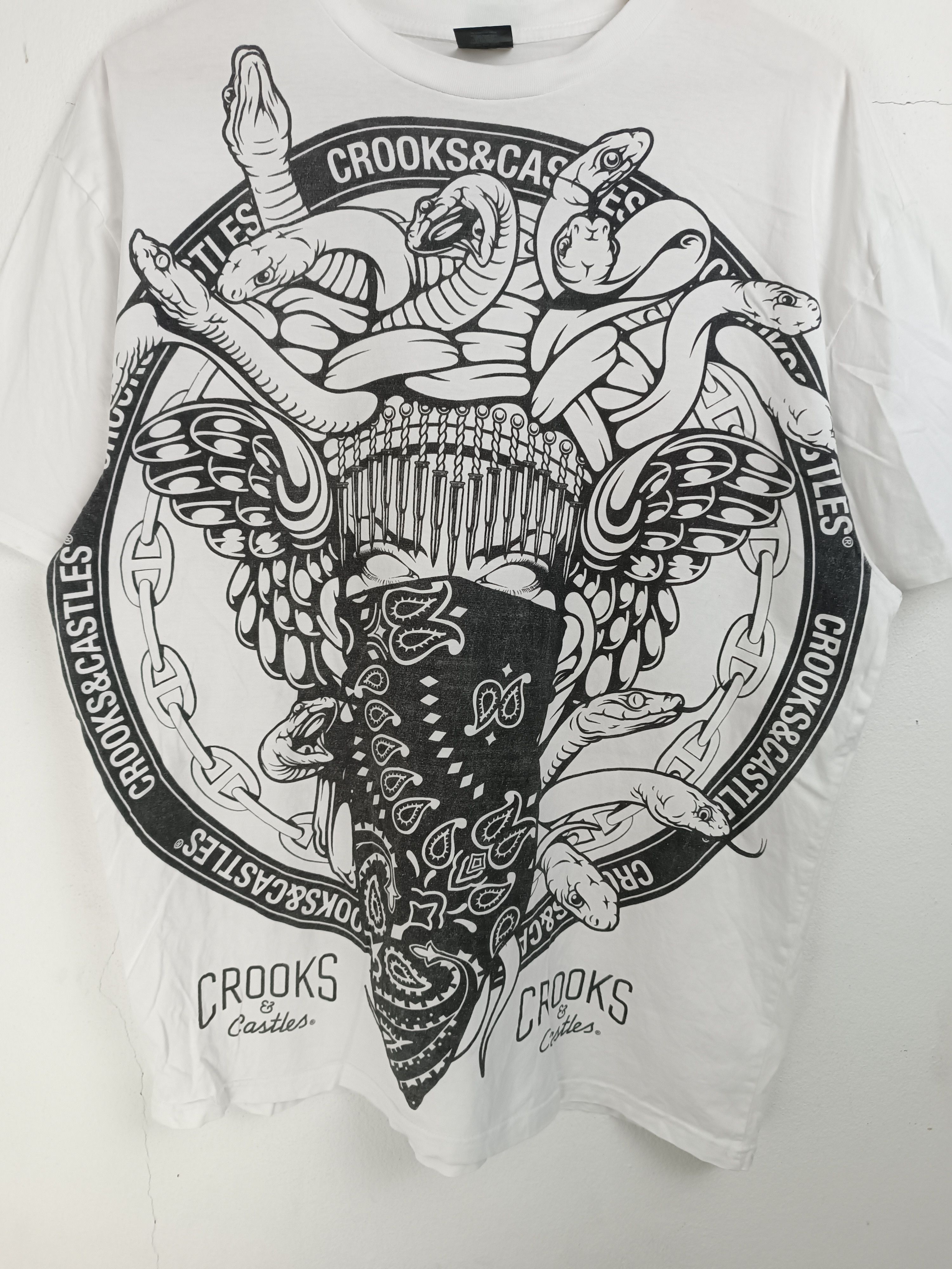 Crooks & Castles VINTAGE CROOKS & CASTLES MEDUSA OVERPRINT TEE VERY RARE Size US XL / EU 56 / 4 - 7 Thumbnail