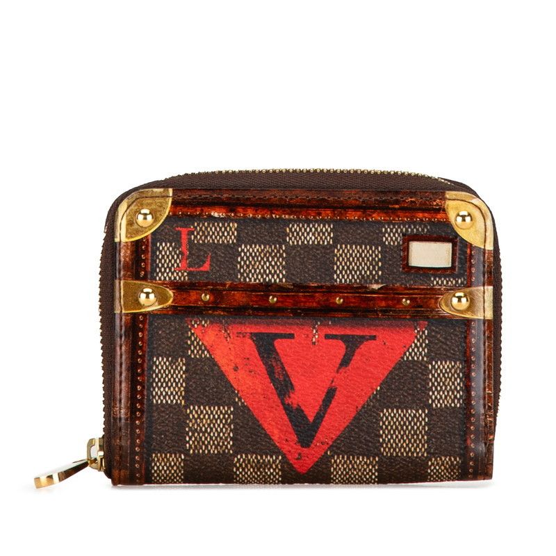 Louis Vuitton Louis Vuitton Louis Vuitton Damier Zippy Coin Purse M52745 Brown PVC Leather Canvas Coin Case M52745 in Very Good Condition Size ONE SIZE - 1 Thumbnail
