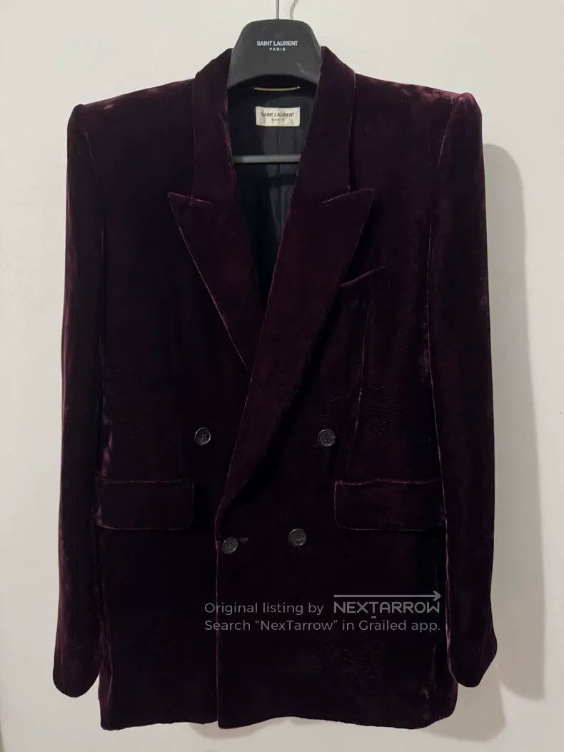 Saint Laurent Paris Saint Laurent Paris Double-breasted deep burgundy velvet s Size M / US 6-8 / IT 42-44 - 1 Thumbnail