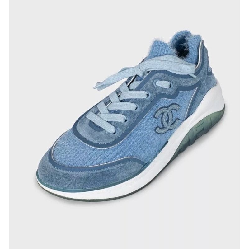 Chanel NWOB Chanel Blue Long-Pile Sneakers Sz.37 Size US 7 / IT 37 - 3 Thumbnail