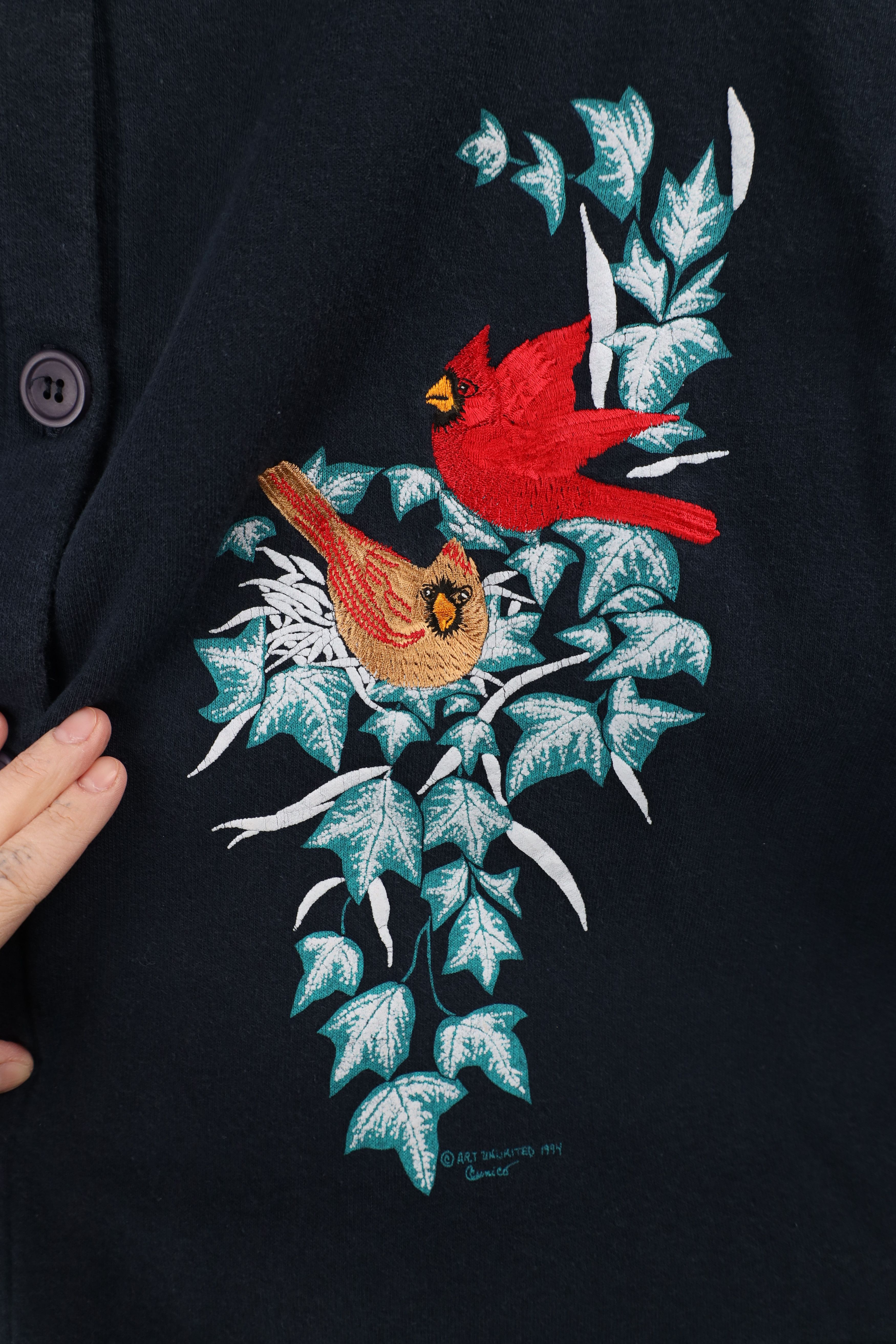 Vintage Vintage 90s Art Unlimited Nature Cardigan Sweatshirt USA Size L / US 10 / IT 46 - 5 Thumbnail