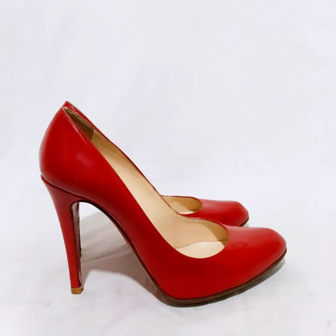 Christian Louboutin Christian Louboutin Fifi 100mm Red Patent Leather Heels Size US 8.5 / IT 38.5 - 3 Thumbnail