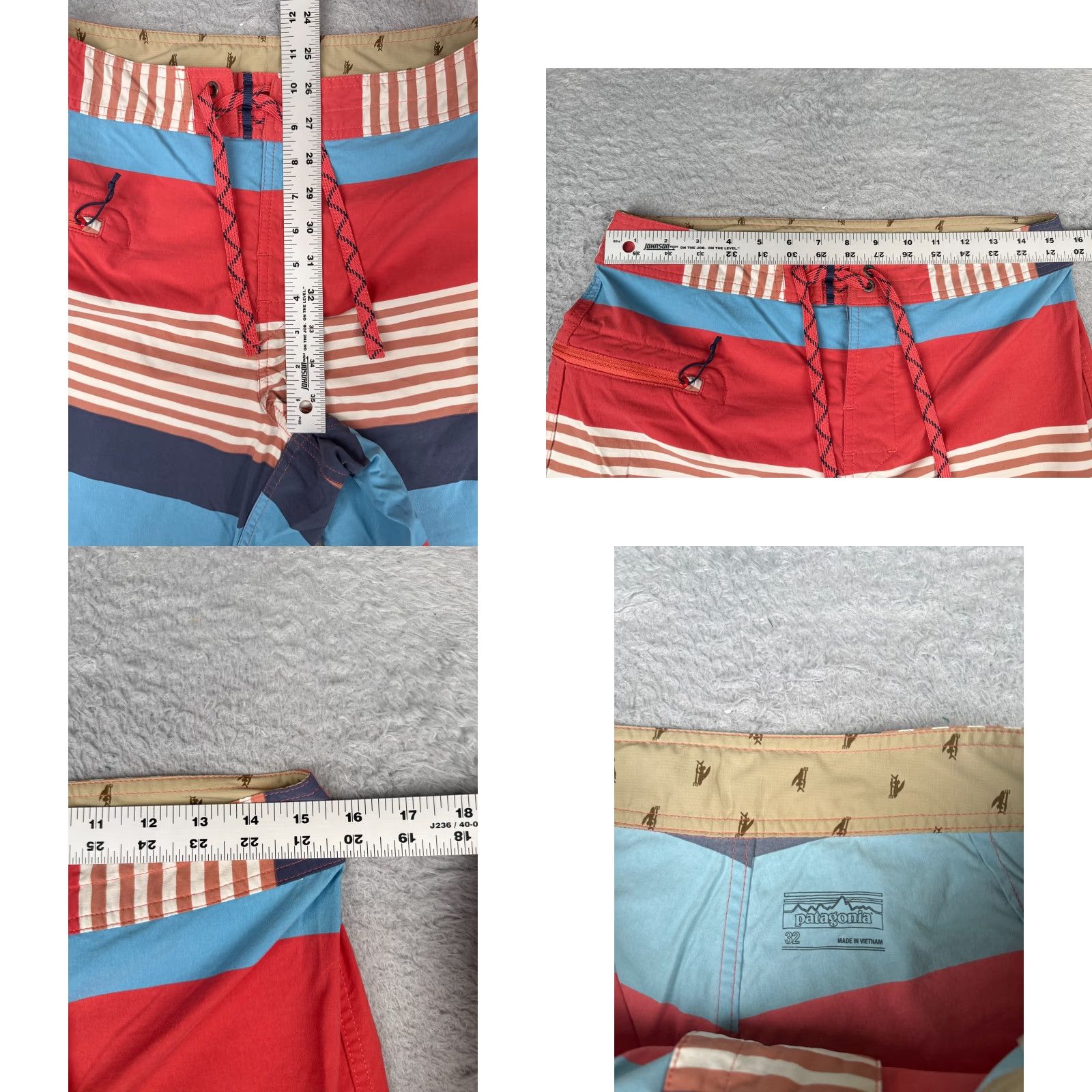Patagonia Patagonia Board Shorts Mens 32 Red Blue Wavefarer 10" Nylon Beach Swim Trunks Pockets Drawstring Sunglasses Optional? Size US 32 / EU 48 - 8 Thumbnail