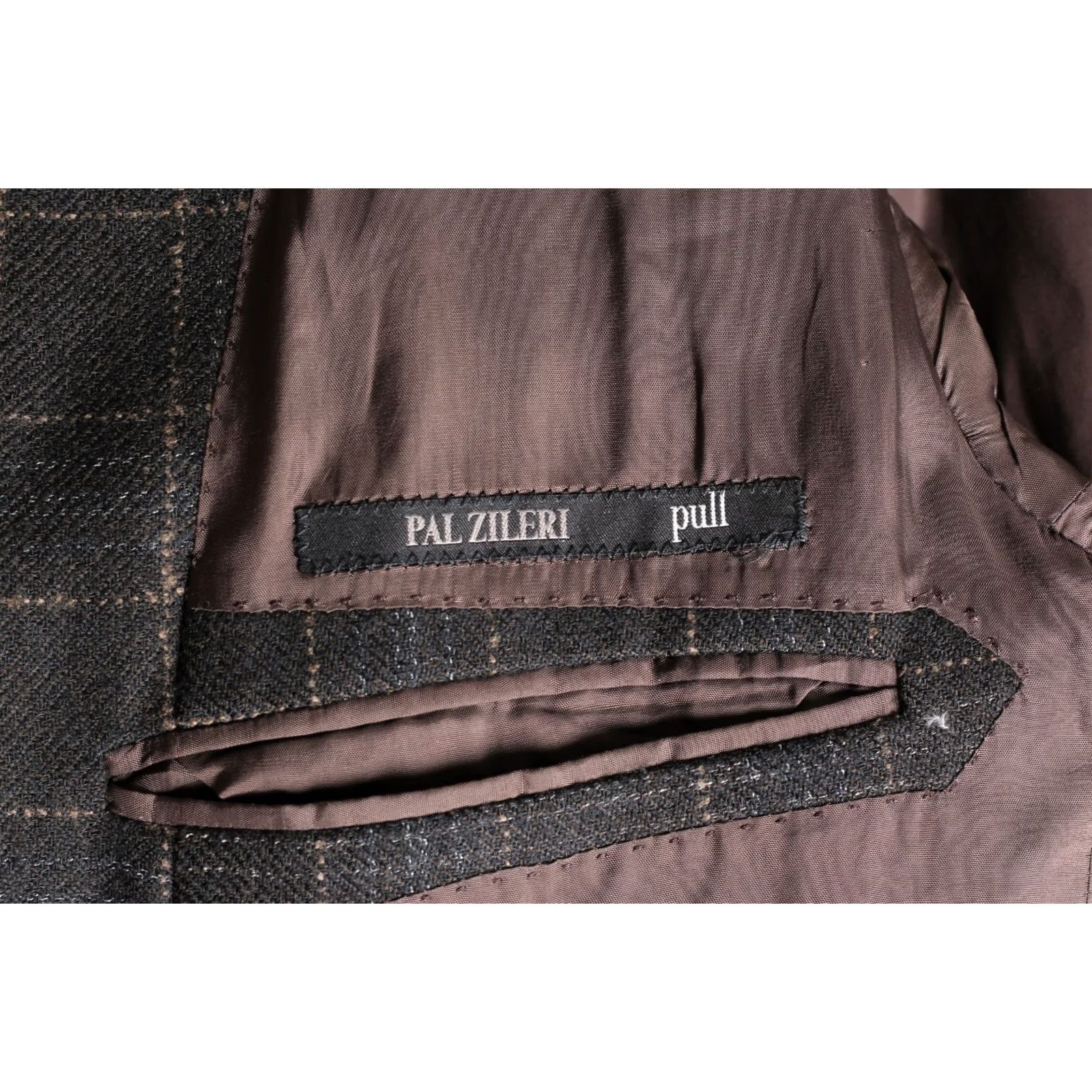 Pal Zileri VINTAGE Pal Zileri Blazer Jacket Men 46 Wool Check Brown MId-Length Formal Casual 4 Seasons Mens Size 46R - 7 Thumbnail
