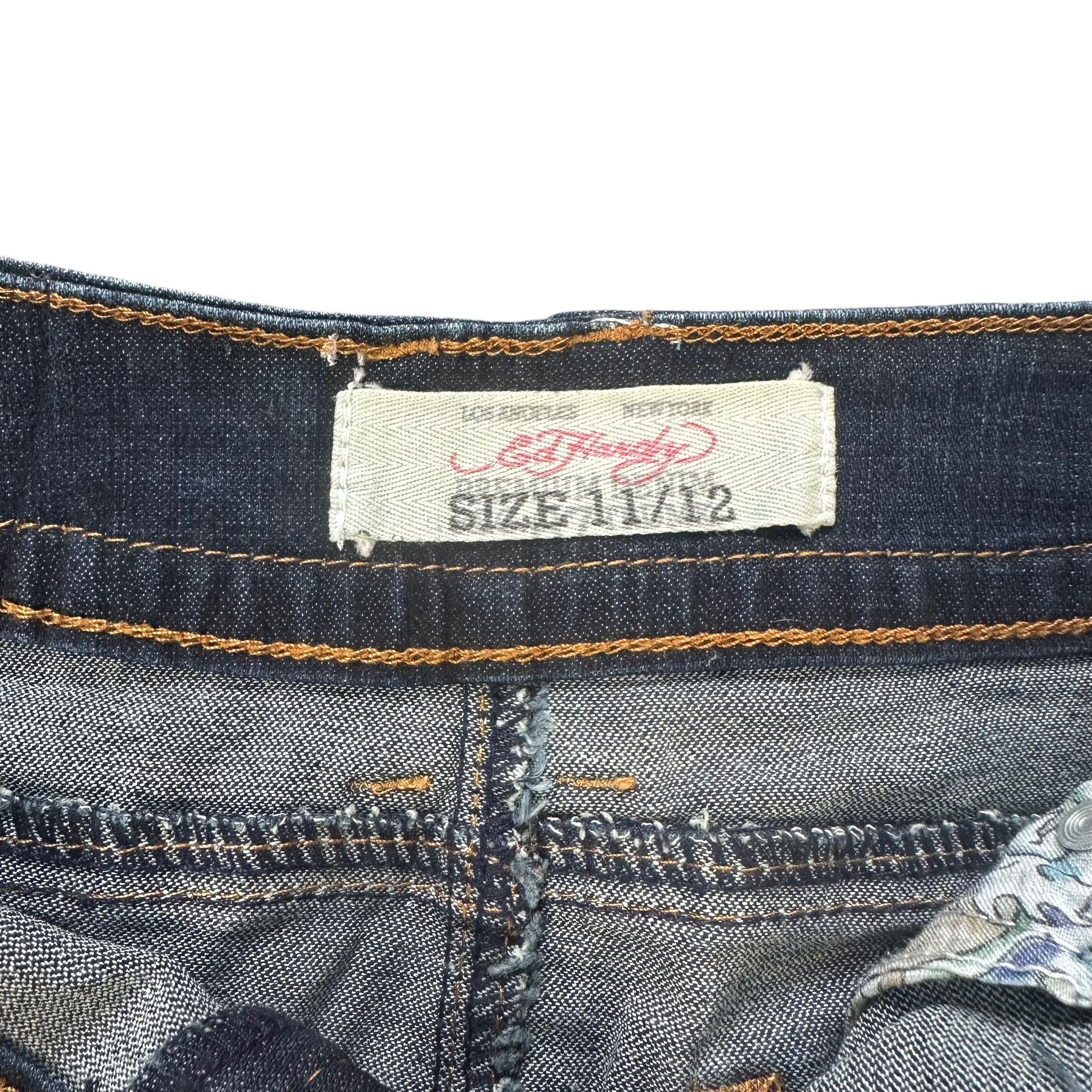 Ed Hardy ED HARDY EMBROIDERY LOGO DENIM MINI SKIRTS #8656-019 Size 30" / US 8 / IT 44 - 6 Thumbnail