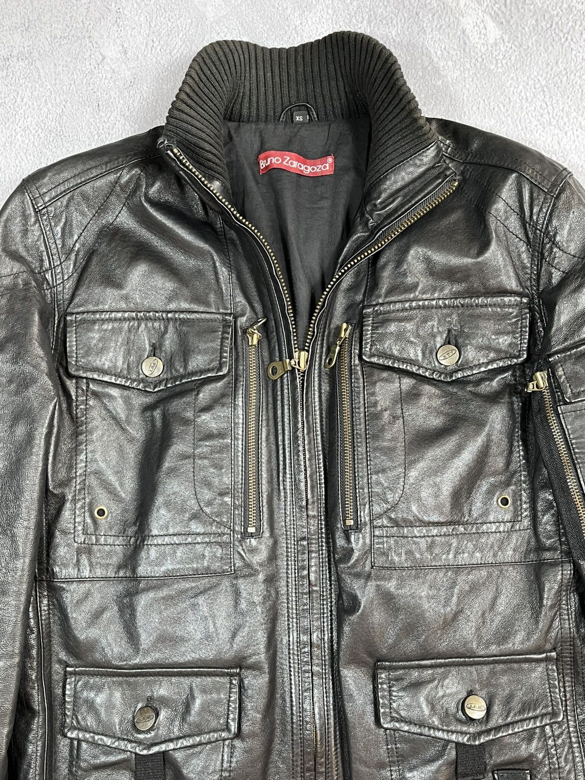 Vintage Vintage 90s Aviator style Leather Flight jacket military Size US XS / EU 42 / 0 - 2 Thumbnail