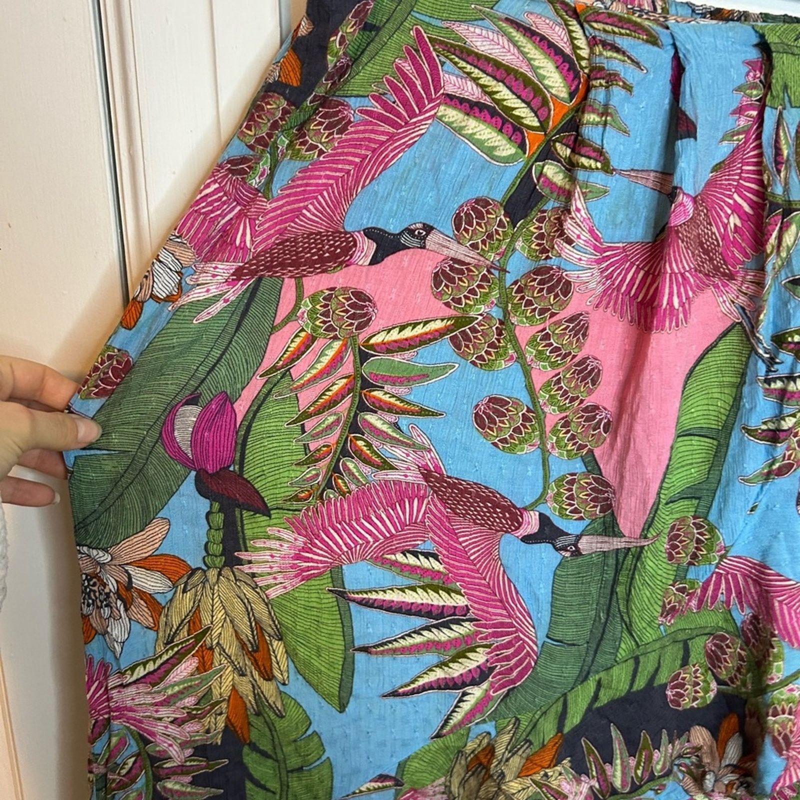 Other Rachel Roy Tropical Ruffle Faux Wrap Skirt Size 34" / US 12 / IT 48 - 5 Thumbnail