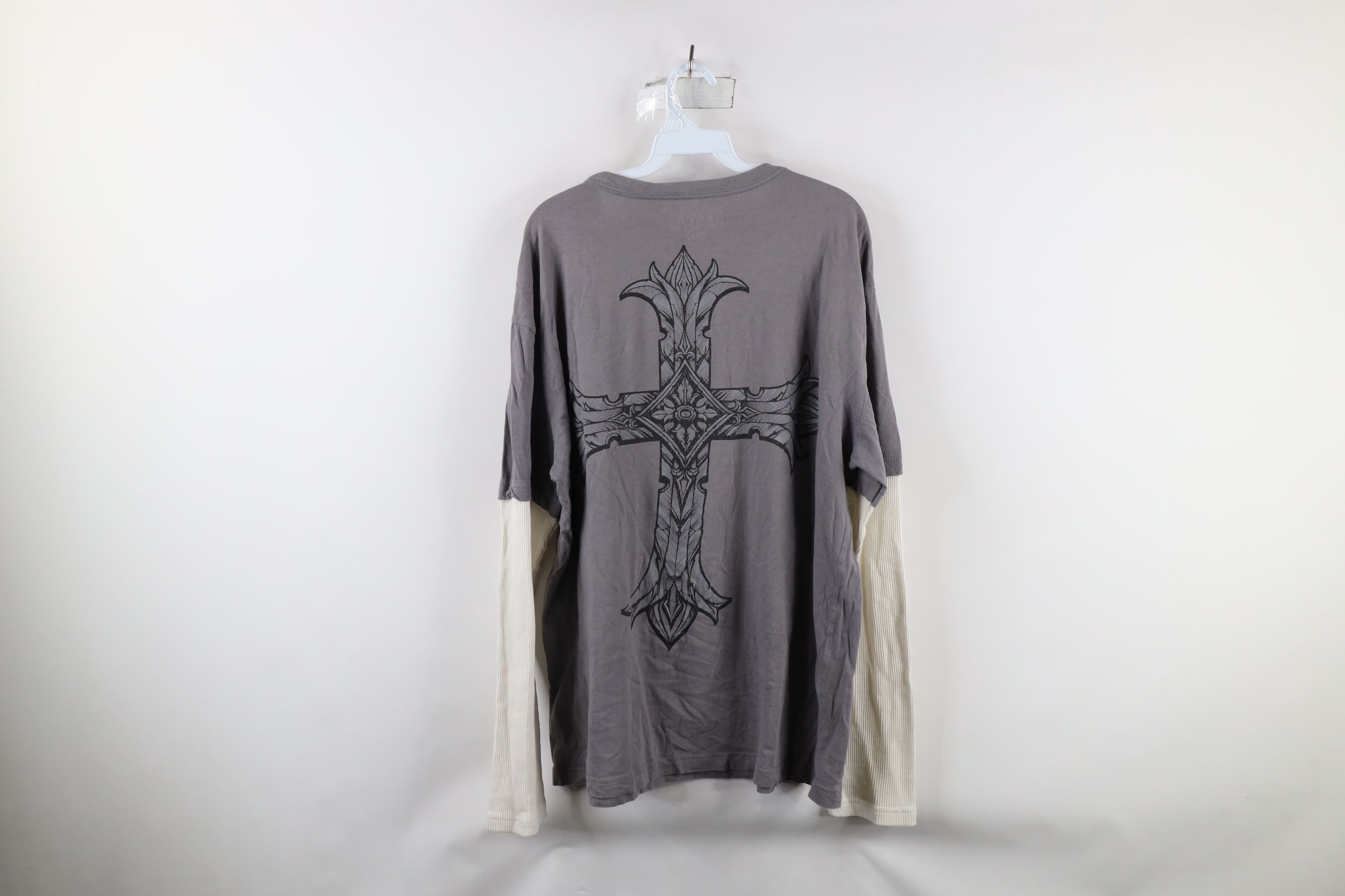 Vintage Vintage Y2K MMA Skull Cross Tribal Long Sleeve T-Shirt Size US XL / EU 56 / 4 - 13 Thumbnail