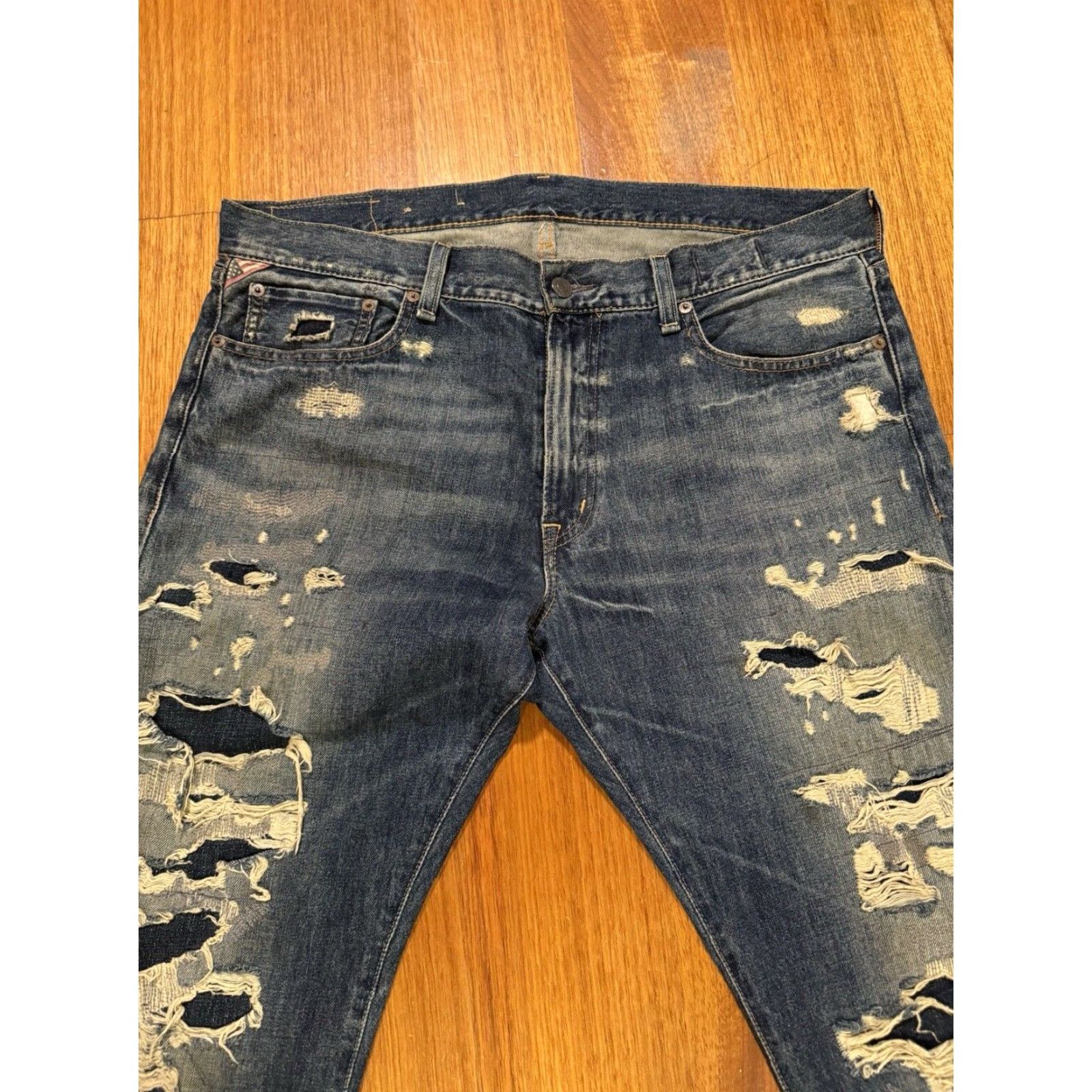 Vintage VINTAGE Ralph Lauren Denim Supply Prospect SLIM Distressed Jeans 36x32 Men Size US 36 / EU 52 - 3 Thumbnail