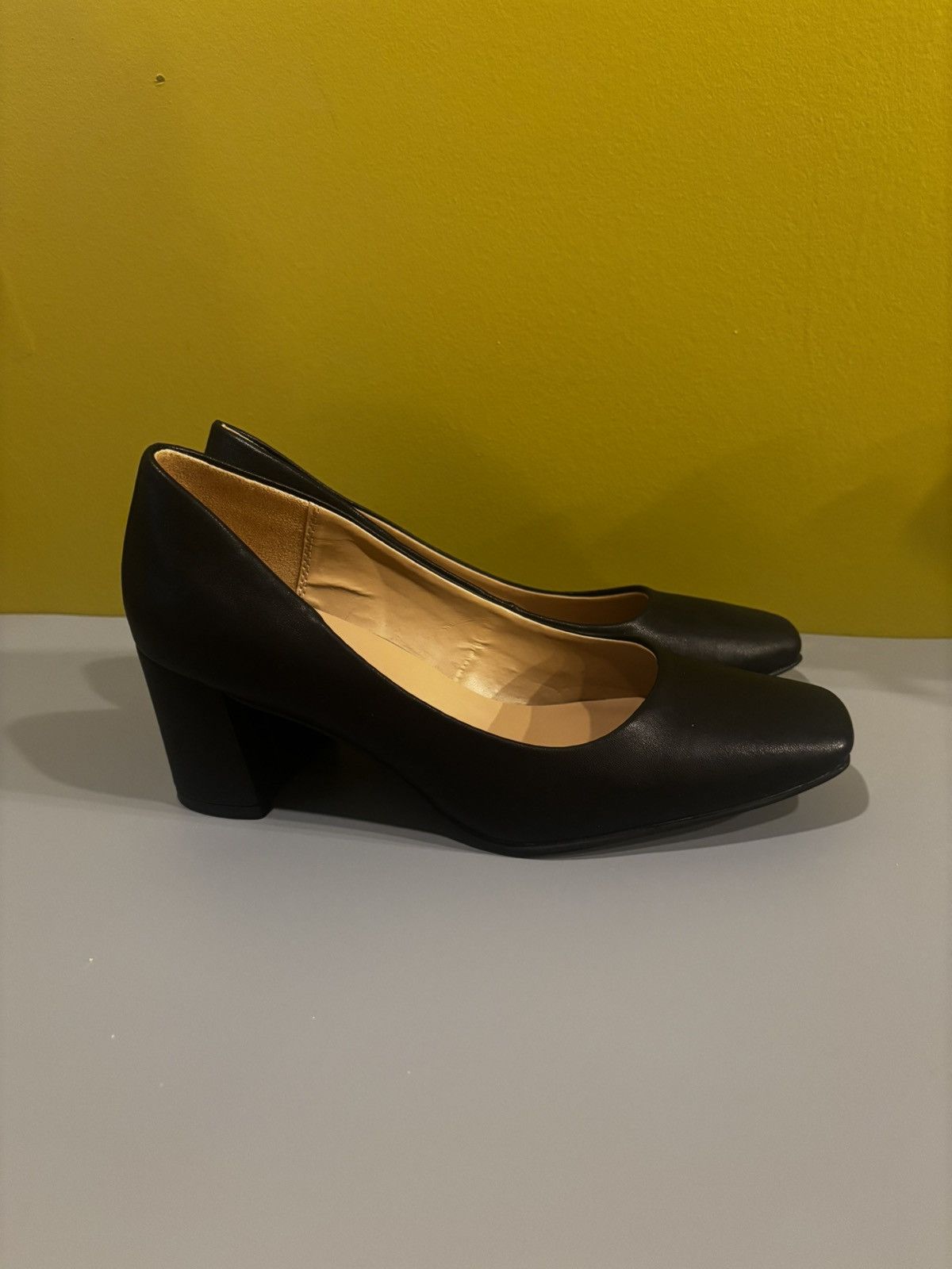 Naturalizer Black leather square heels0921 Size US 8 / IT 38 - 2 Thumbnail