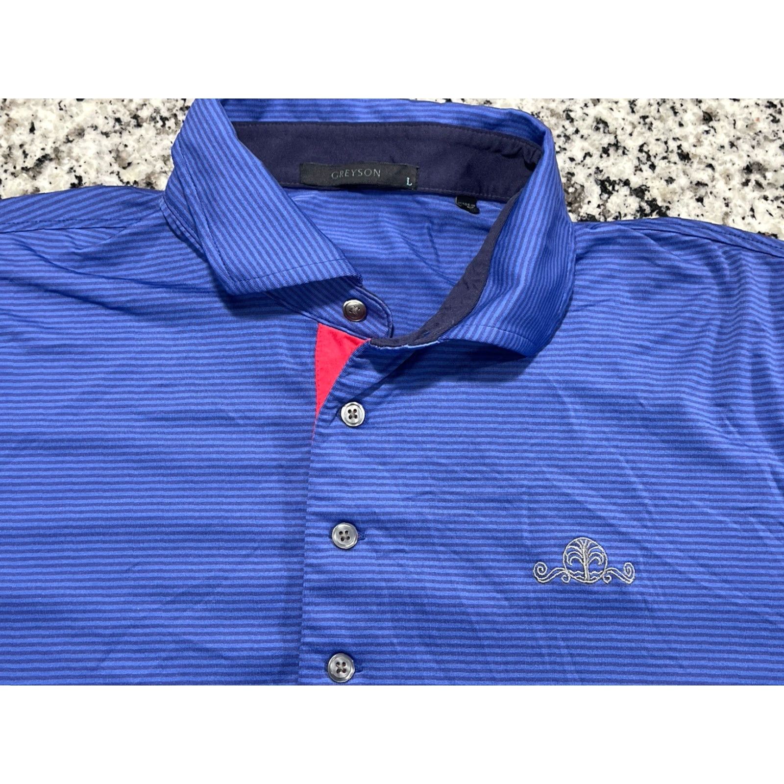 Vintage Greyson Polo Shirt Mens L Blue Striped Performance Stretch Golf Polo Shirt Size US L / EU 52-54 / 3 - 5 Thumbnail