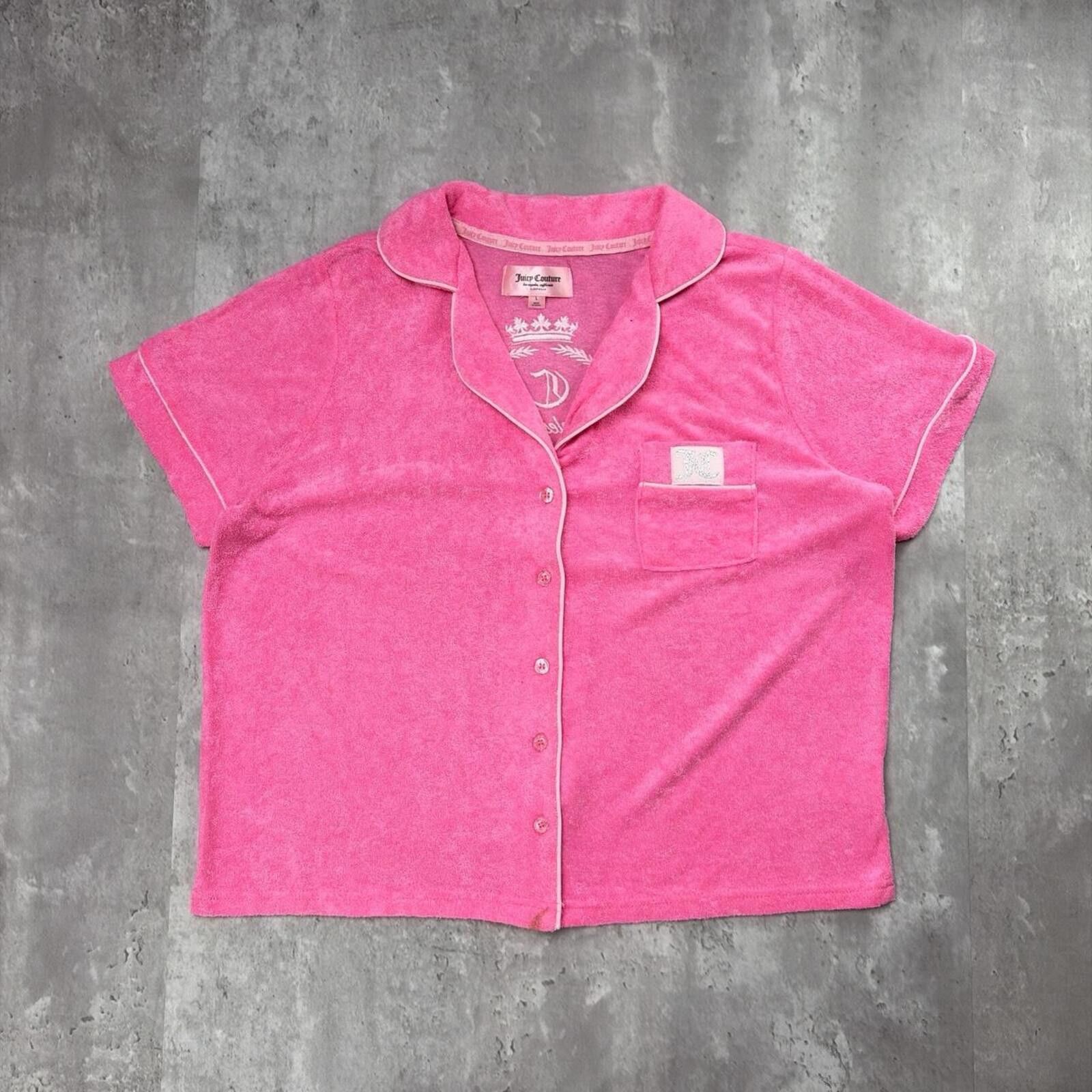 Juicy Couture Jeans Y2K Pink Juicy Couture Grunge Velvet Sleepwear Top Size ONE SIZE - 1 Thumbnail