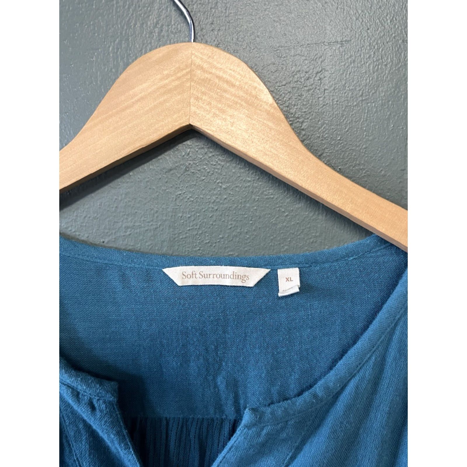 Soft Surroundings Soft Surroundings Blouse Shirt Womens Long Sleeve XL Blue Tunic Size XL / US 12-14 / IT 48-50 - 3 Thumbnail