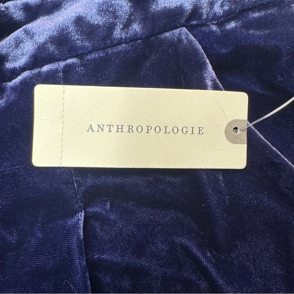 Anthropologie NWT New $158 Anthropologie Maeve Velvet Avery Navy Wide Leg Size 36" / US 14 / IT 50 - 6 Thumbnail