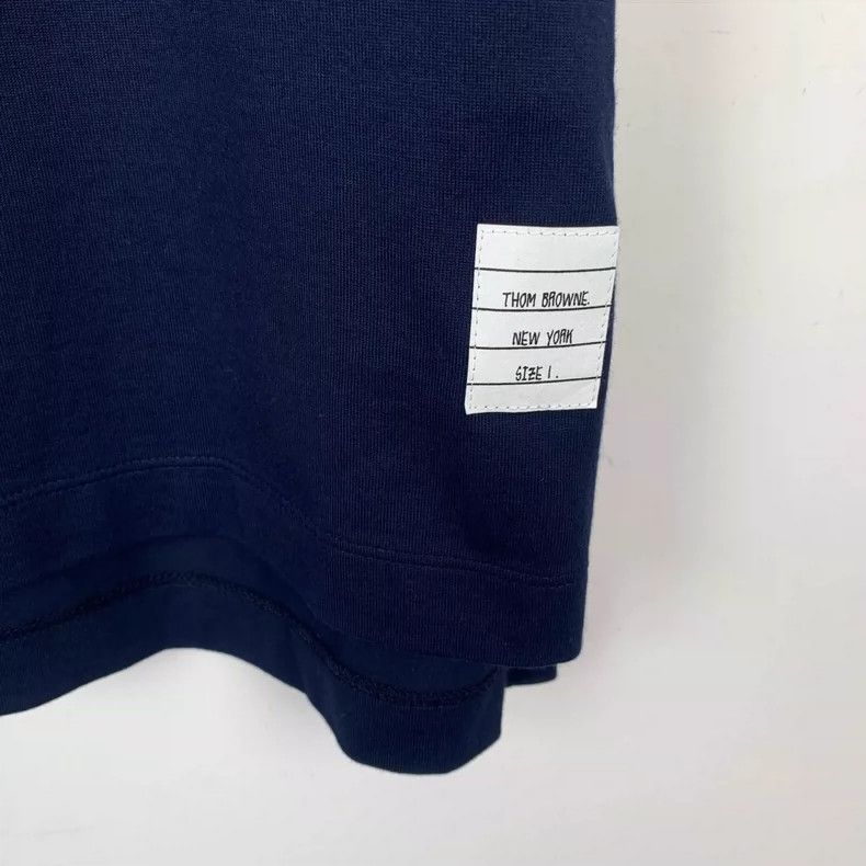 Thom Browne Thom browne Dark blue round-neck cotton short-sleeved T-shi Size US S / EU 44-46 / 1 - 4 Thumbnail
