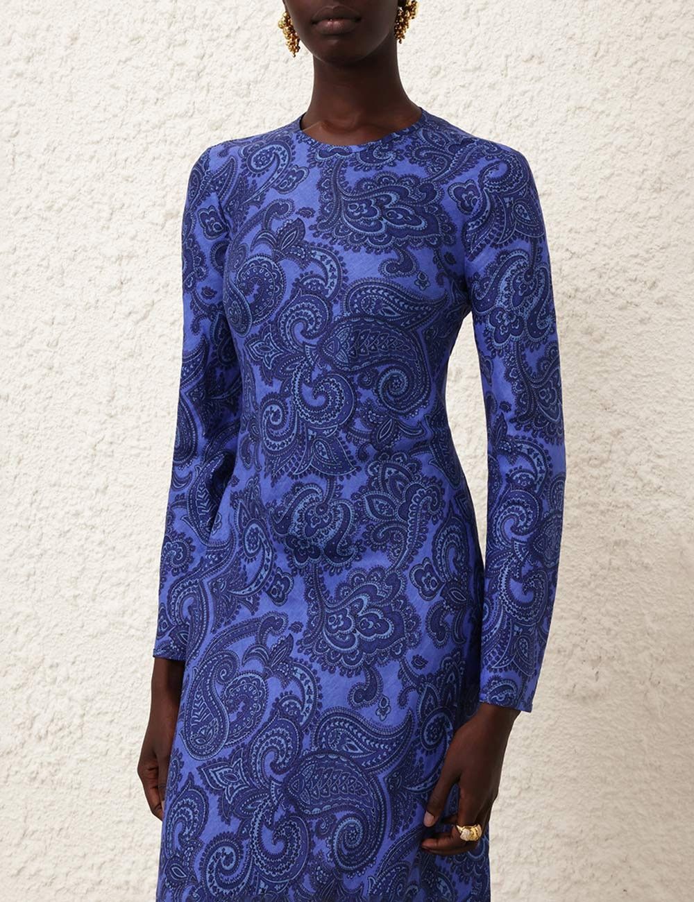 Zimmermann oc11z0525 Ottie Bias Backless Midi Dress in Blue Size S / US 4 / IT 40 - 5 Thumbnail