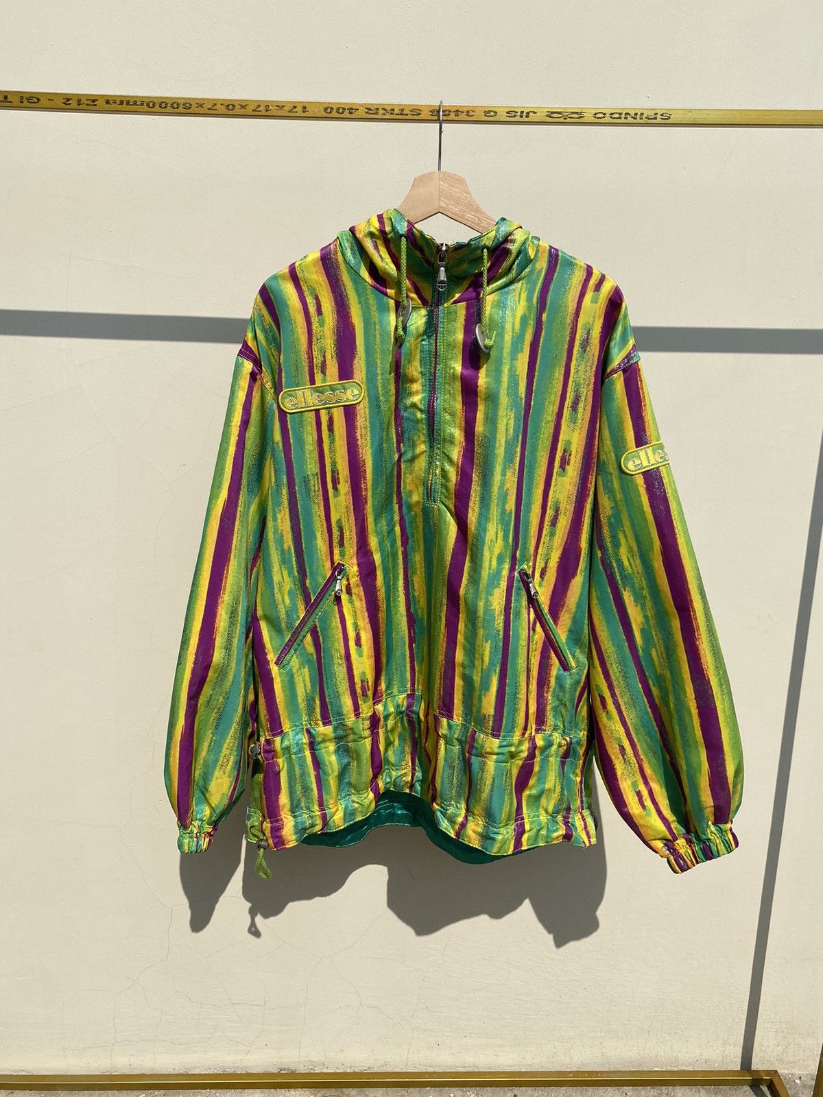 Ellesse × Goldwin Rare! 1980s Ellesse - Brushstroke Half Zip Shimmer Jacket Size US L / EU 52-54 / 3 - 1 Thumbnail