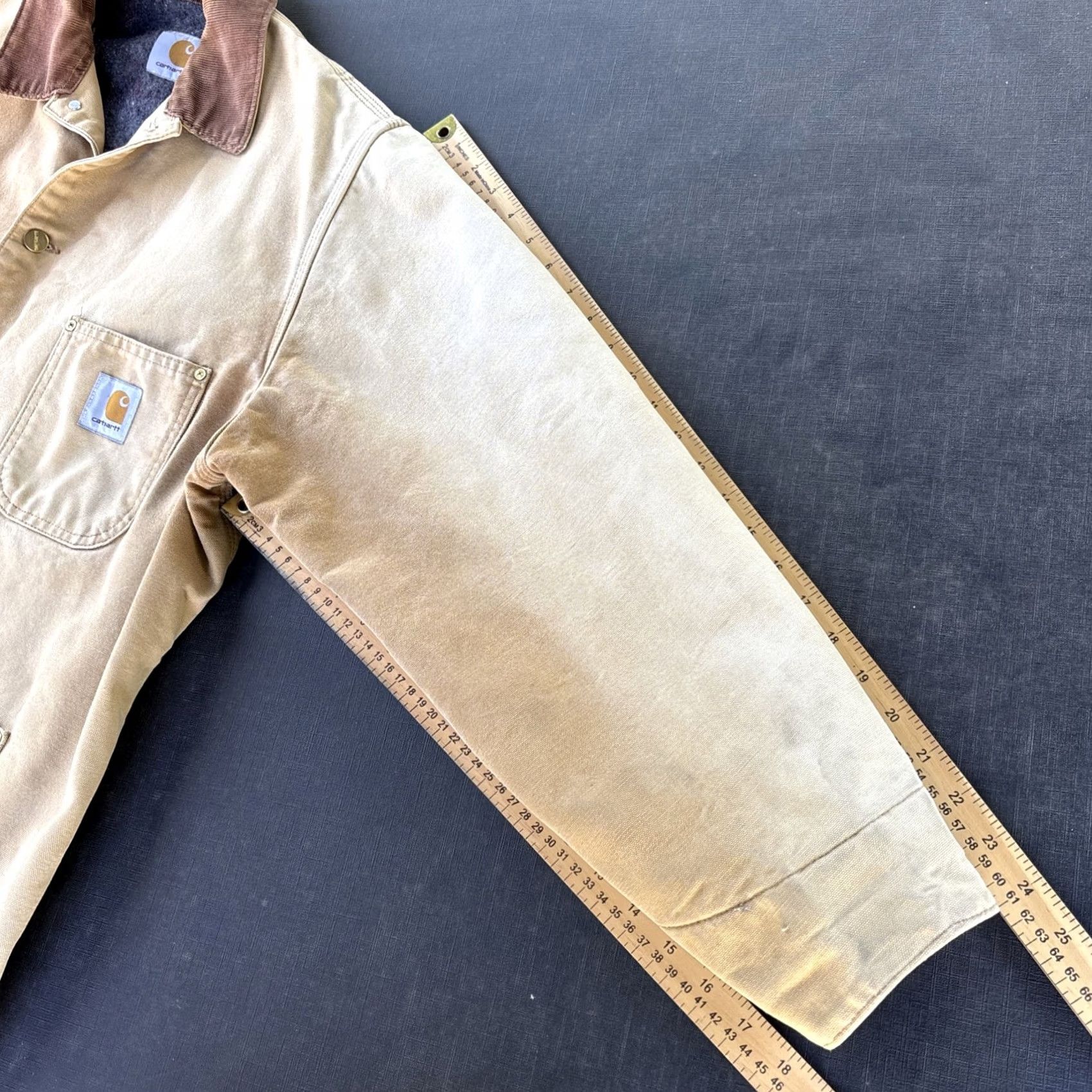Carhartt VINTAGE Carhartt Jacket Field Coat L Beige 90s Chore Insulated Lined Heavyweight Pockets Button Mens Size US L / EU 52-54 / 3 - 6 Thumbnail