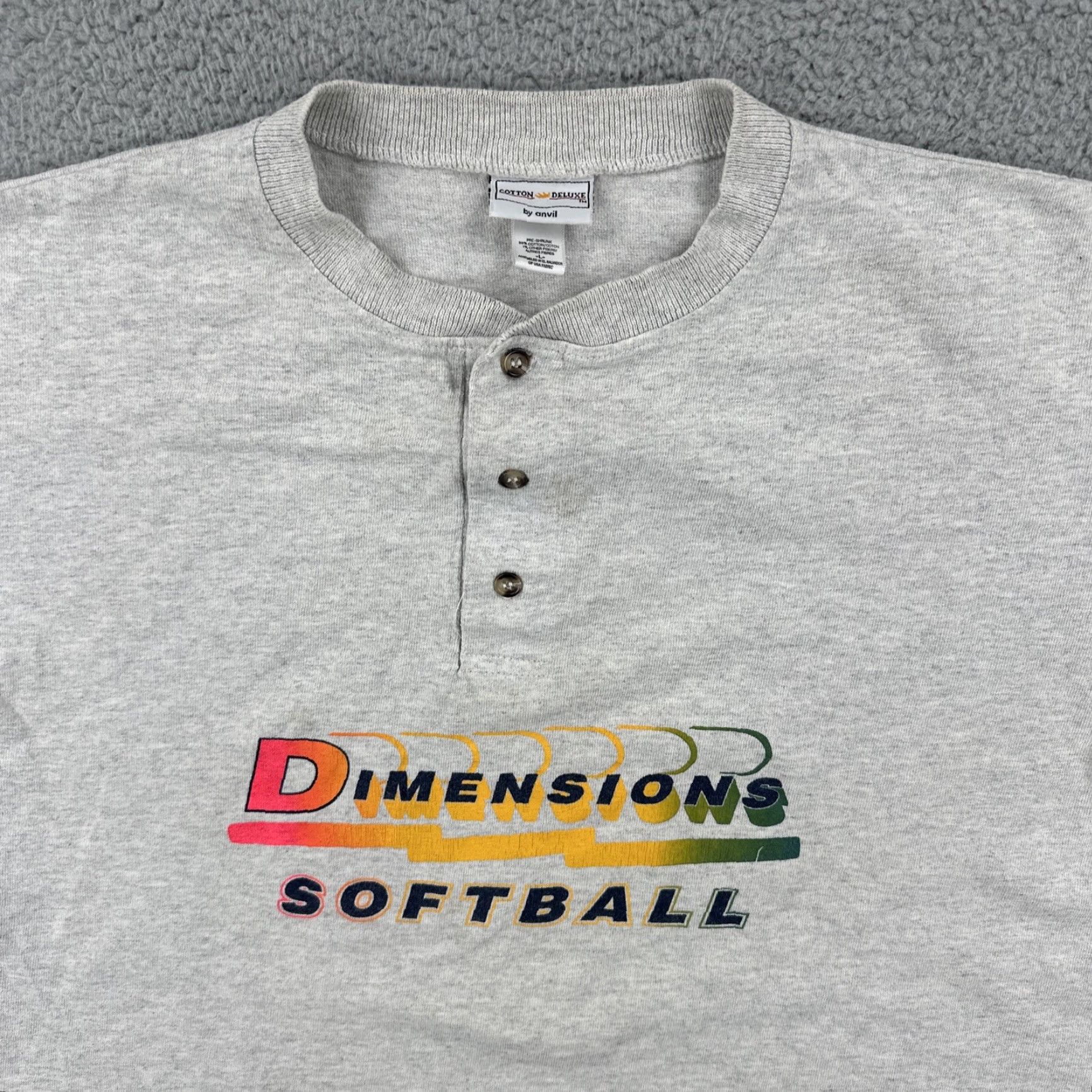 Anvil VINTAGE Anvil Shirt XL Men Heather Gray Cotton Deluxe 1990s T Shirt Graphic Tee Sportswear/Beach size XL Mens Size US XL / EU 56 / 4 - 4 Thumbnail