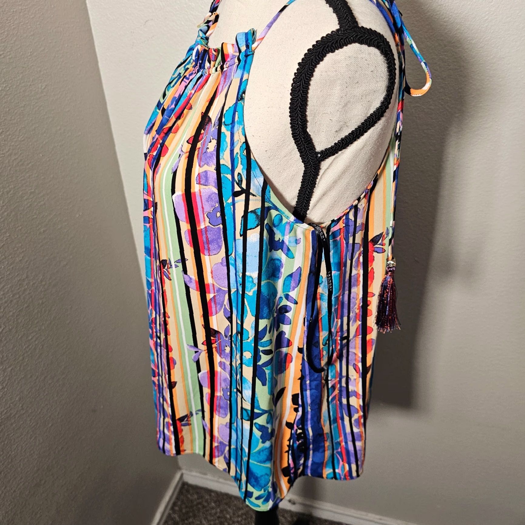 Laundry by Shelli Segal Laundry by Shelli Segal Camisole Tank Shirt Sleeveless Spaghetti Strap Cami Slim Multicolor Floral Woman/S Ladies? Size S / US 4 / IT 40 - 2 Thumbnail