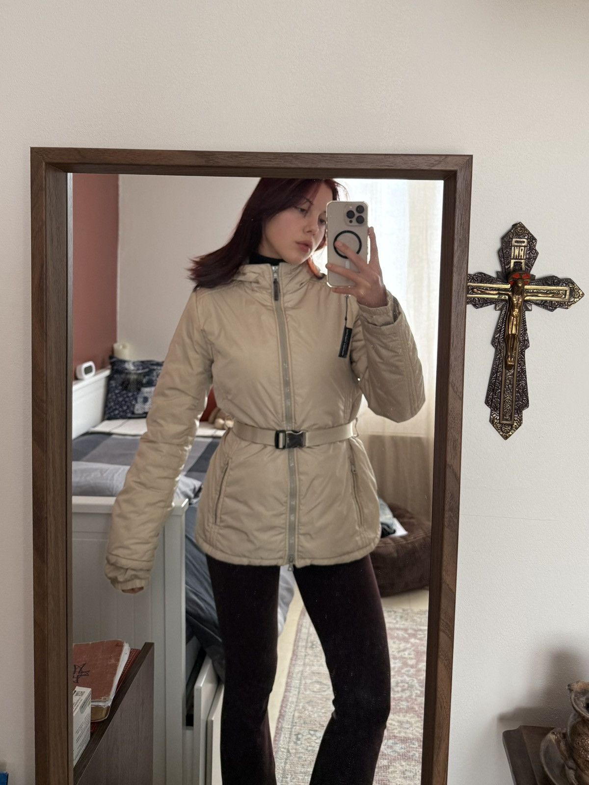 Prada Prada Sport Linea Rossa Hooded Nylon Jacket Beige Size S / US 4 / IT 40 - 2 Thumbnail