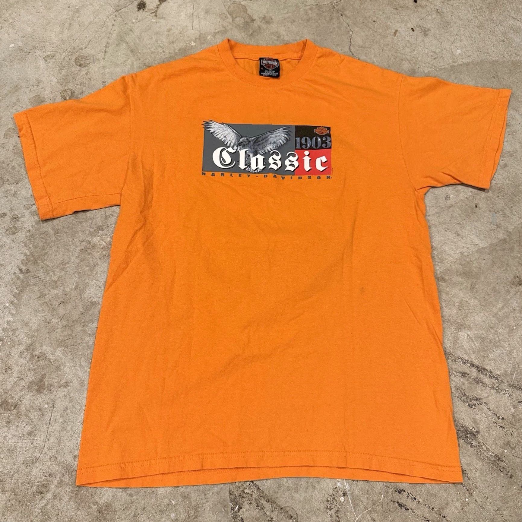 Harley Davidson VINTAGE Harley-Davidson Shirt Mens XL Orange Lincoln Nebraska Biker Motorcycle T-Shirt Size US XL / EU 56 / 4 - 2 Thumbnail