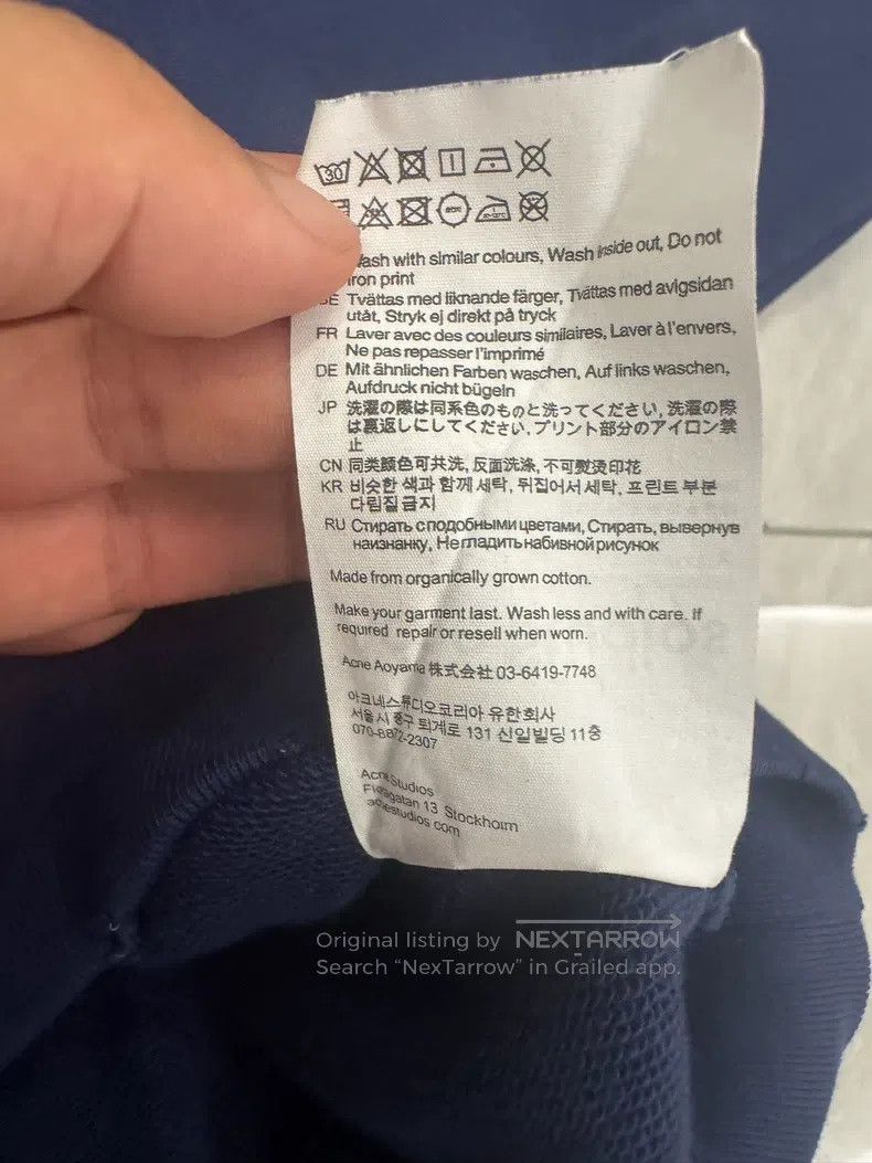 Acne Studios Acne Studios A dark blue hooded sweatshirt Size US L / EU 52-54 / 3 - 6 Thumbnail