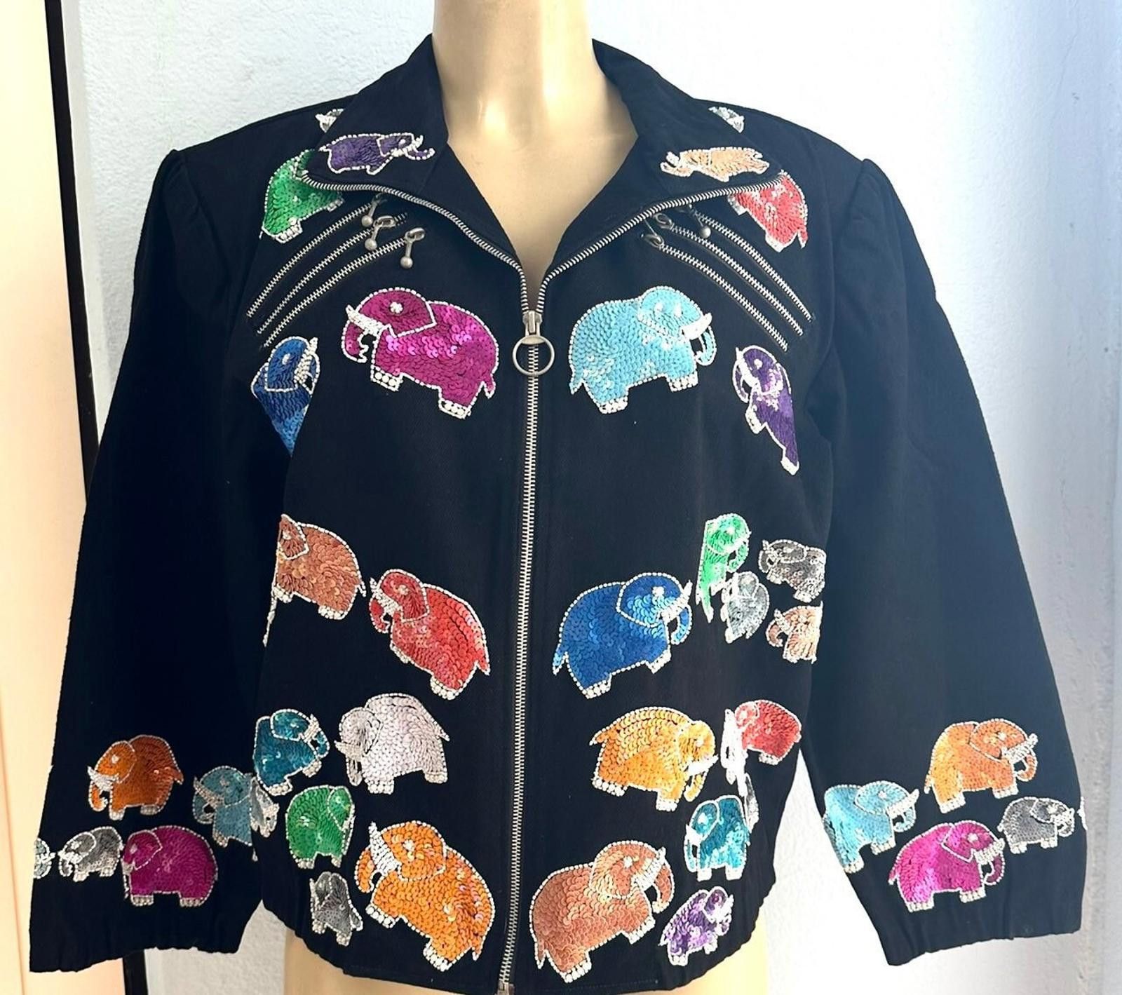 Designer Denim Sequin Jacket size M only Size ONE SIZE - 1 Thumbnail