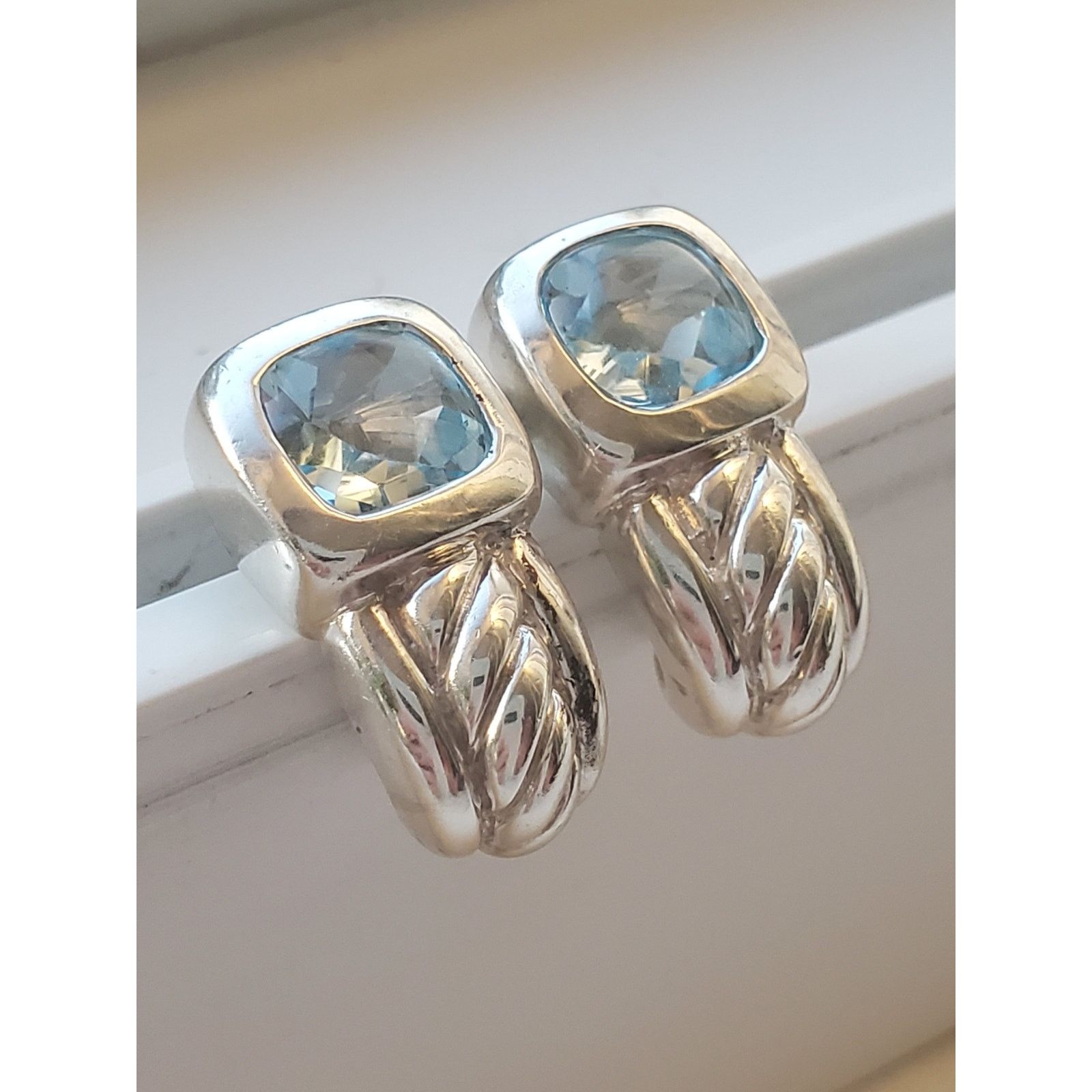 Judith Ripka Judith Ripka 925 Sterling Silver Blue Topaz Earrings Size ONE SIZE - 2 Thumbnail