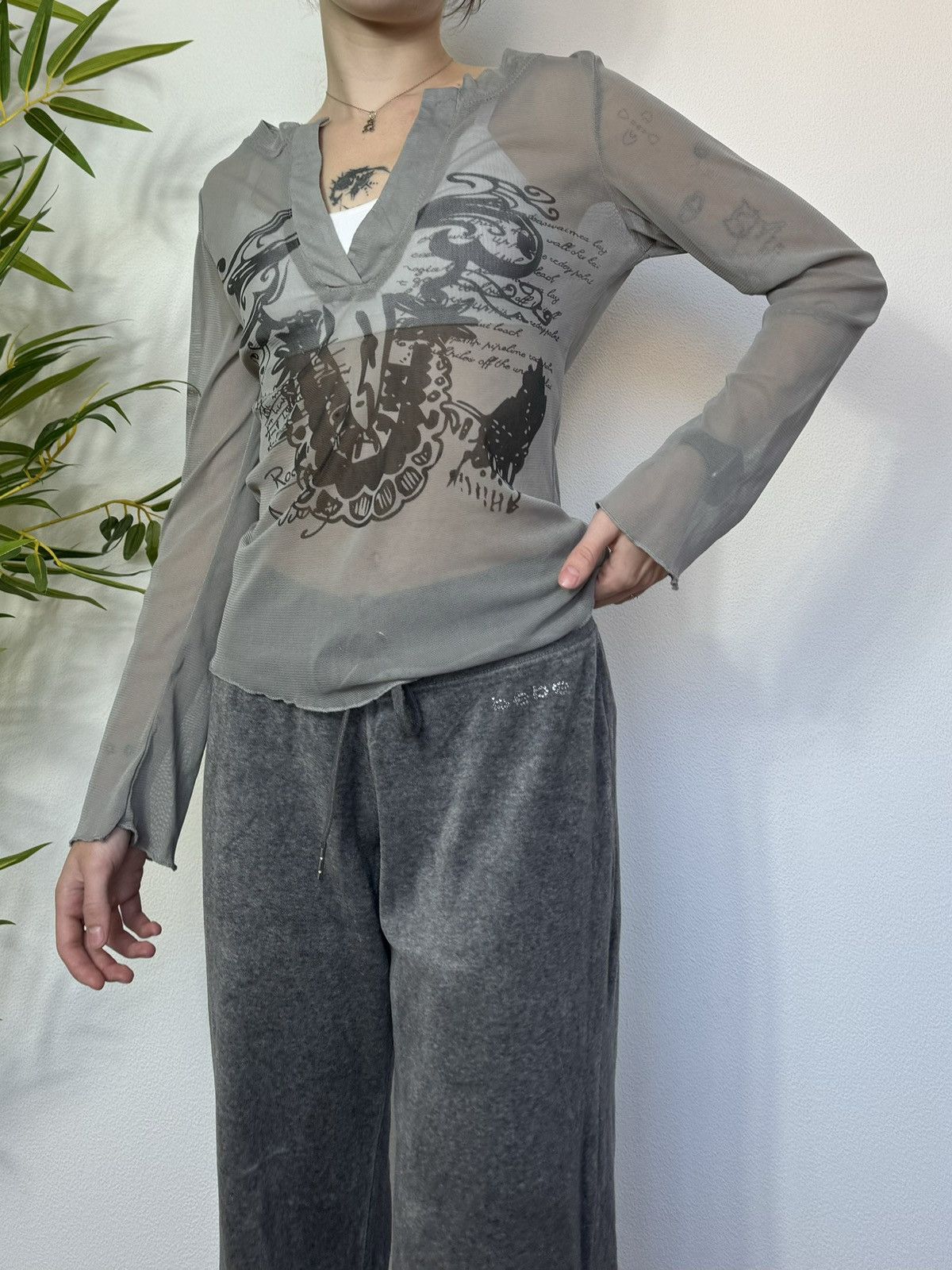 Vintage VINTAGE PRINTED MESH LONG SLEEVE Size M / US 6-8 / IT 42-44 - 2 Thumbnail