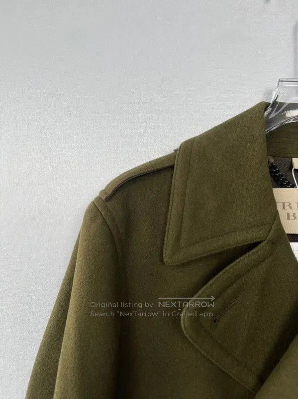 Burberry Burberry Green Wool Long Coat for Women. Size L / US 10 / IT 46 - 9 Thumbnail
