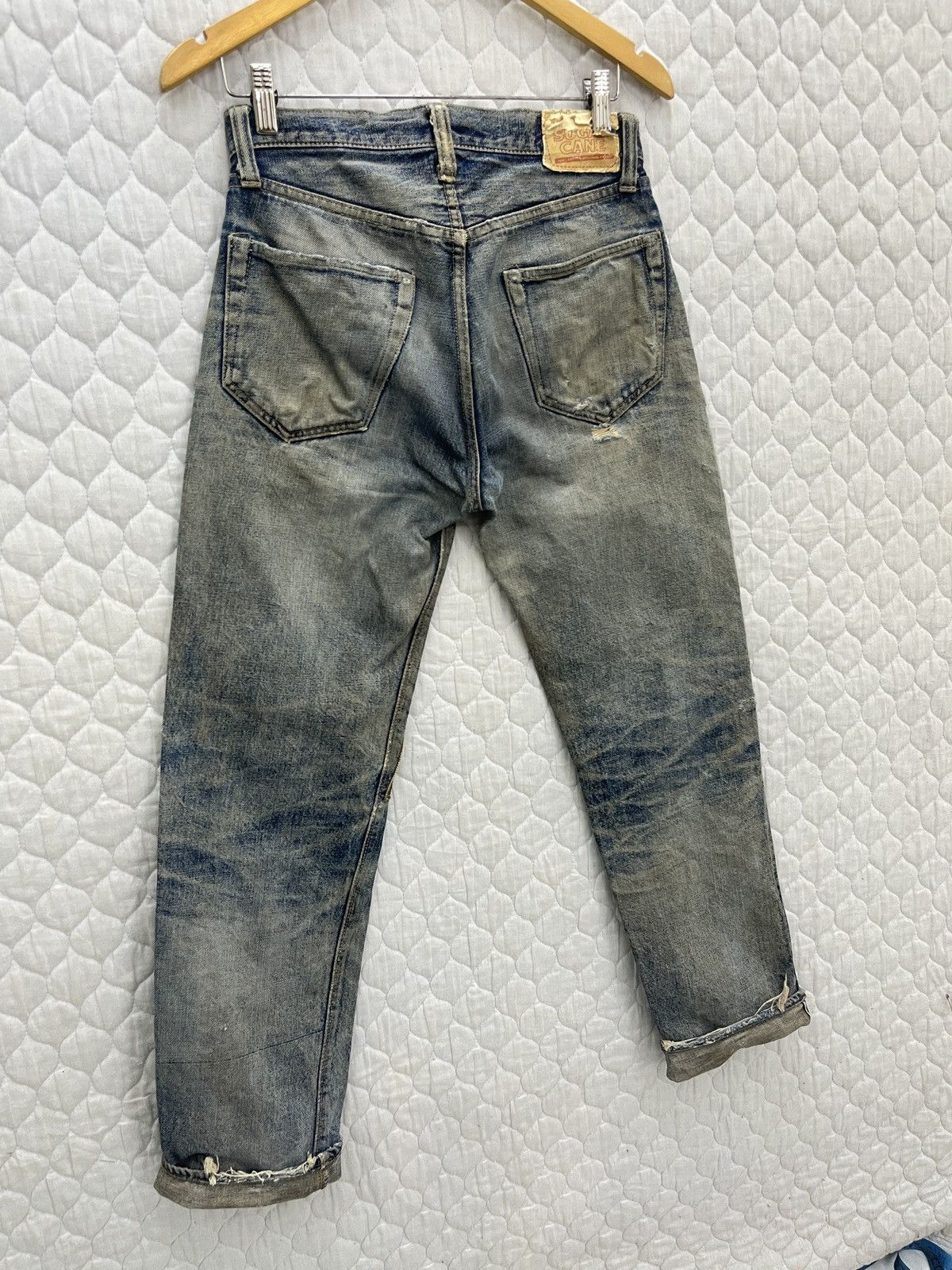 Sugar Cane 🔥🔥🔥RARE VTG SUGAR CANE DISTRESSED SELVEDGE DENIM Size US 29 - 11 Thumbnail