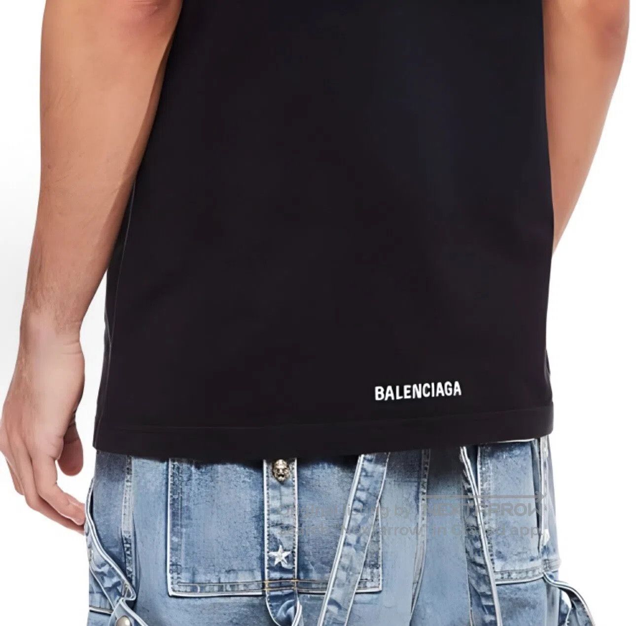 Balenciaga Balenciaga Back Embroidered Logo Black Short-sleeve T-shir Size US S / EU 44-46 / 1 - 4 Thumbnail