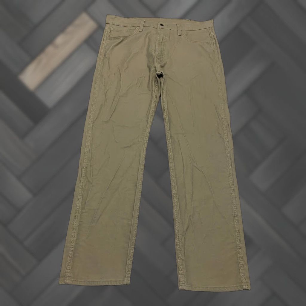 Levi's Levi's Mens Workwear Pants 38x32 Khaki Beige Cotton Blend Straight Leg (Regular) 5-Pocket Canvas Logo Button Zip Casual Workwear Mens Khakis Size US 38 / EU 54 - 1 Thumbnail