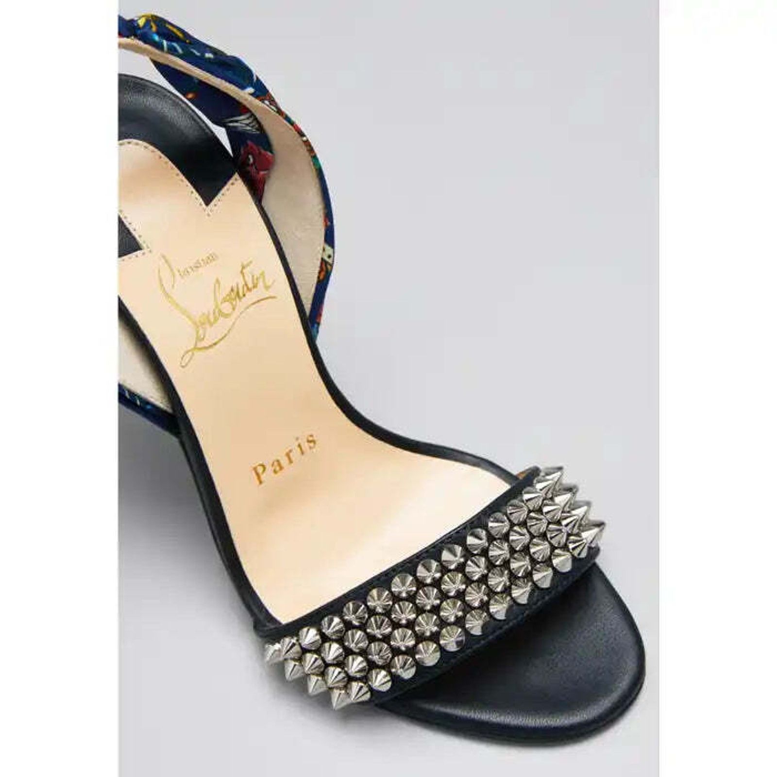 Christian Louboutin Sandale Du Desert Spikes 100 Black Sandal Heel Pump 36.5 Size US 6.5 / IT 36.5 - 5 Thumbnail