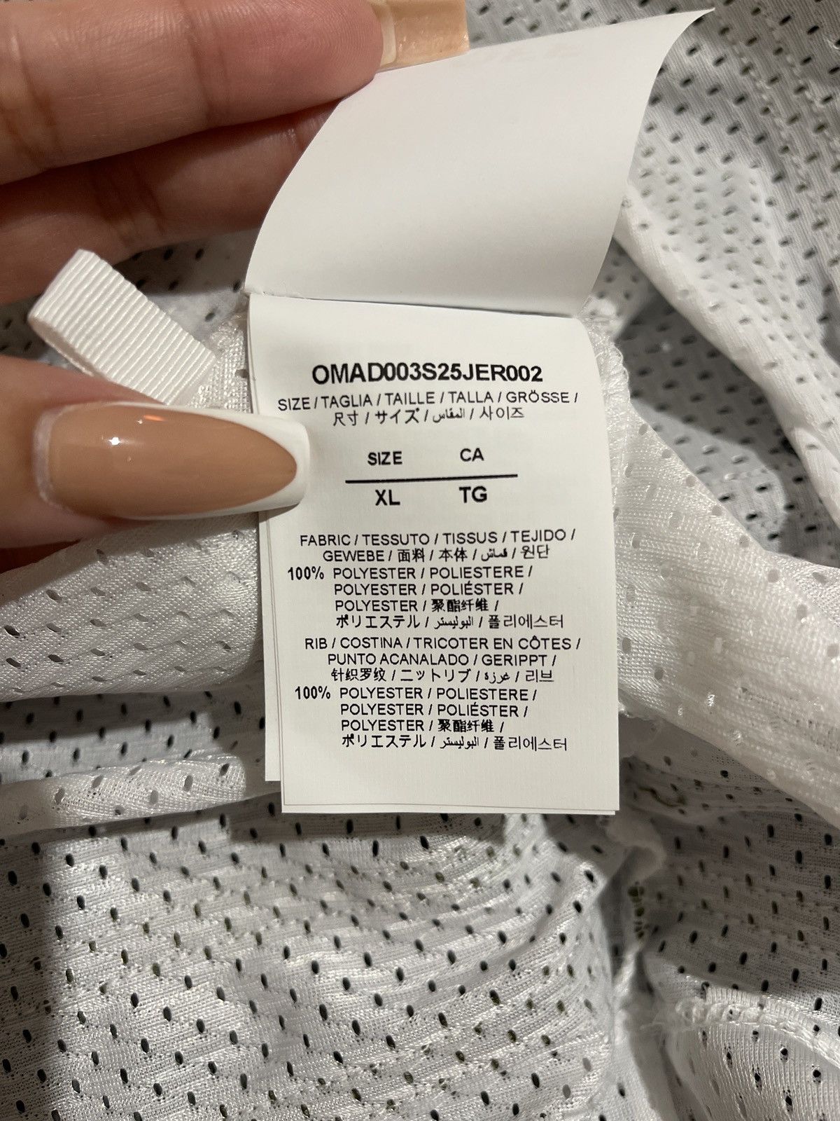 Off-White Off-White White and Gray Mesh Jersey Size US XL / EU 56 / 4 - 12 Thumbnail