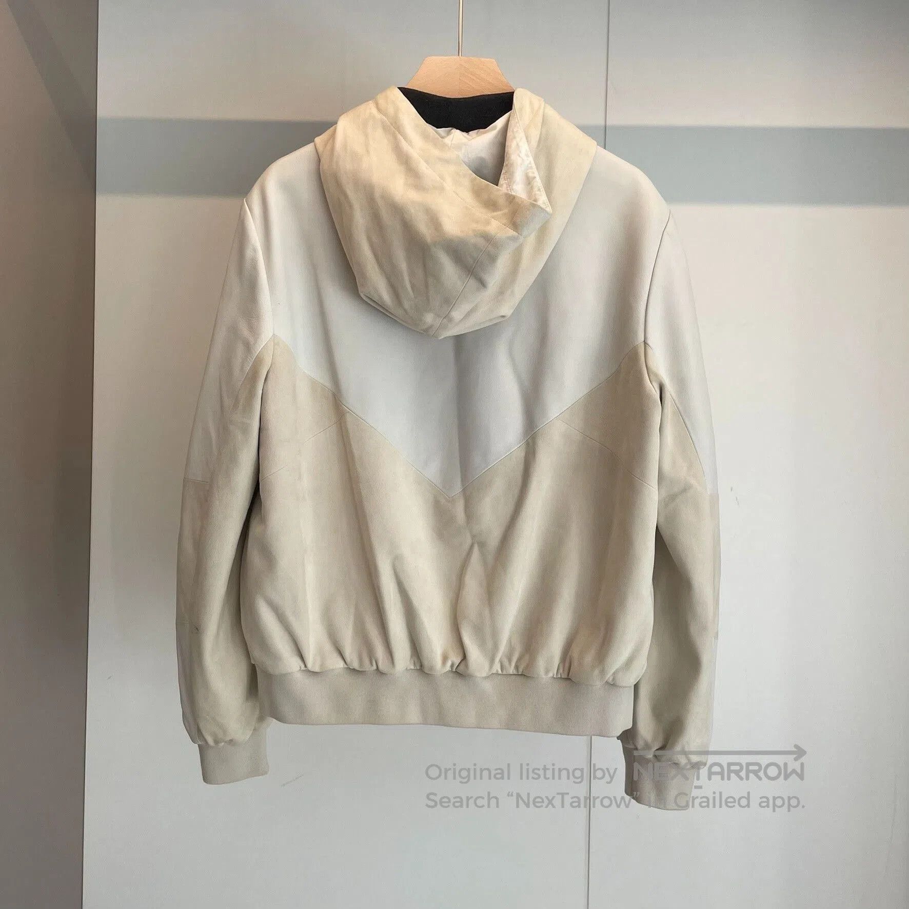 Brunello Cucinelli Brunello Cucinelli Beige Leather Hooded Jacket. Size US XL / EU 56 / 4 - 2 Thumbnail